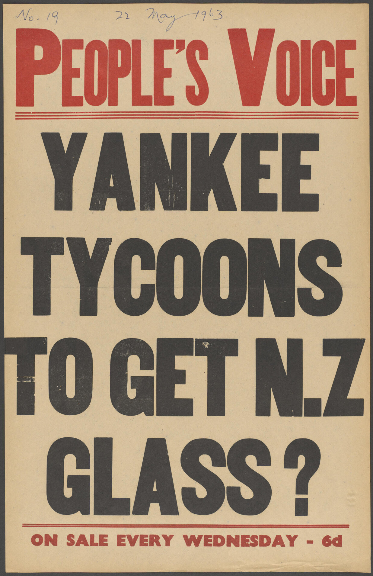 "Yankee Tycoons To Get N.Z. Glass?"