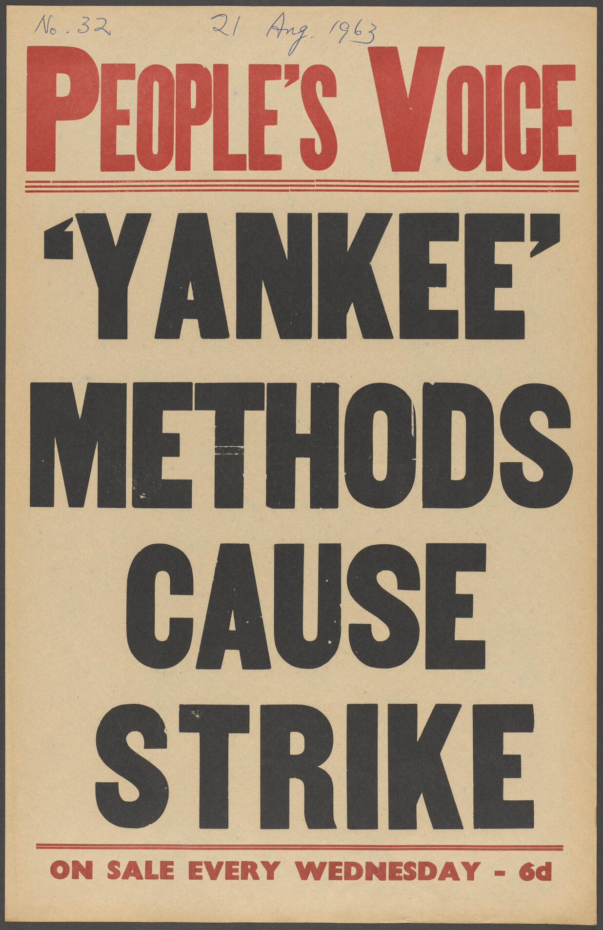 " 'Yankee' Methods Cause Strike"