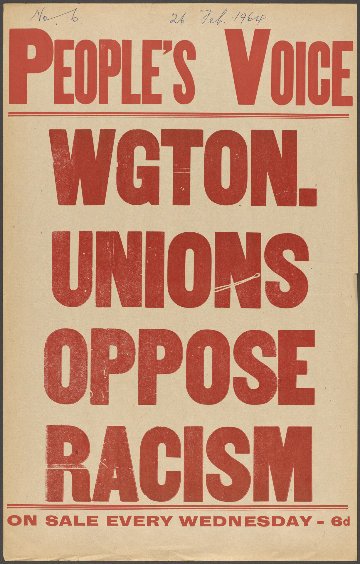 "Wgton. Unions Oppose Racism"