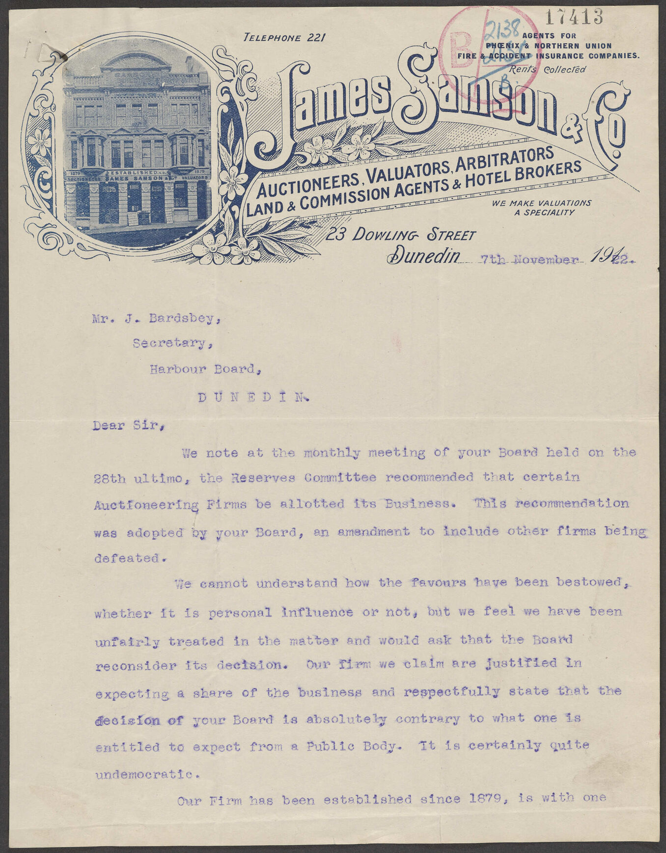James Samson &amp; Co. letterhead