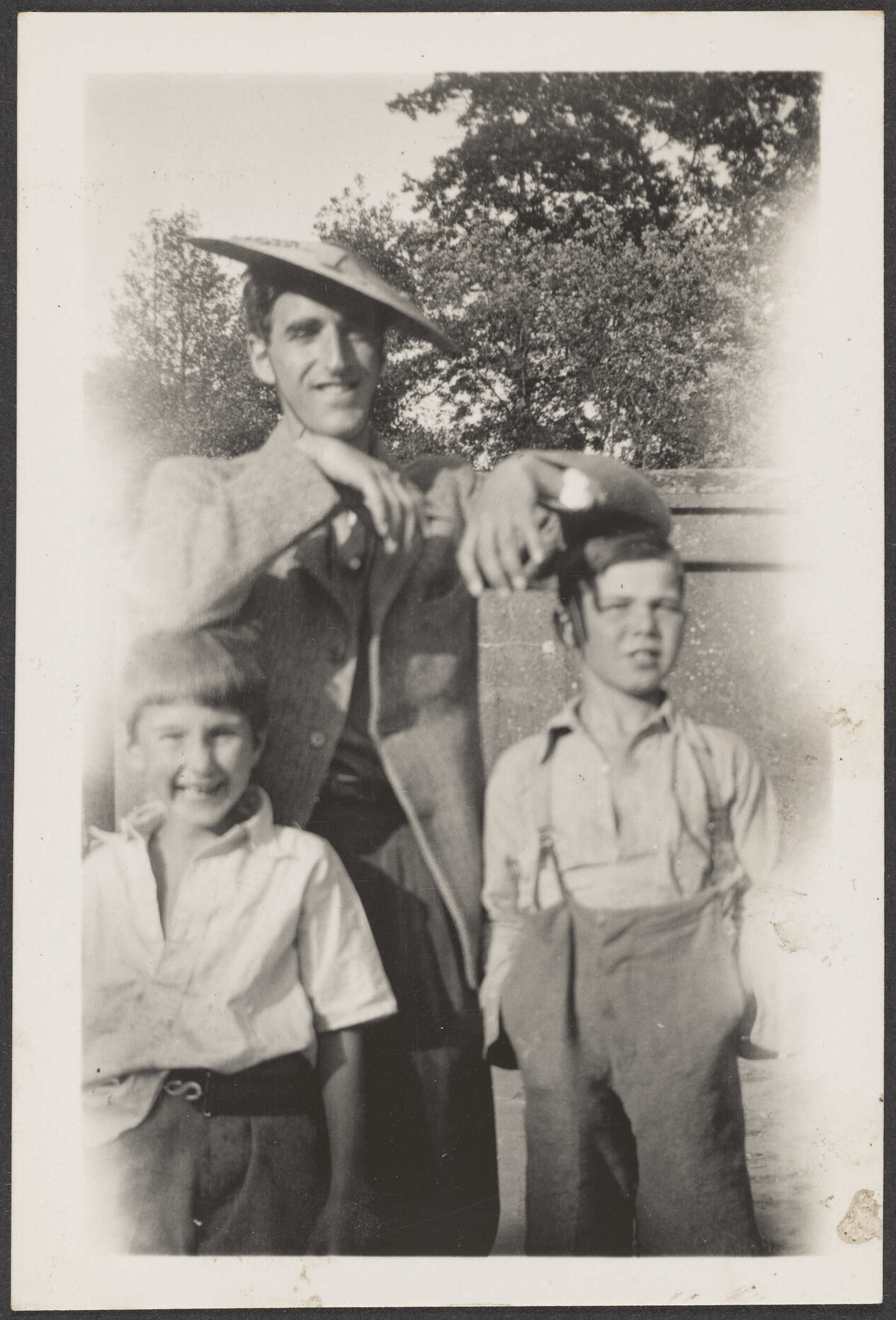 Charles Brasch and two young boys