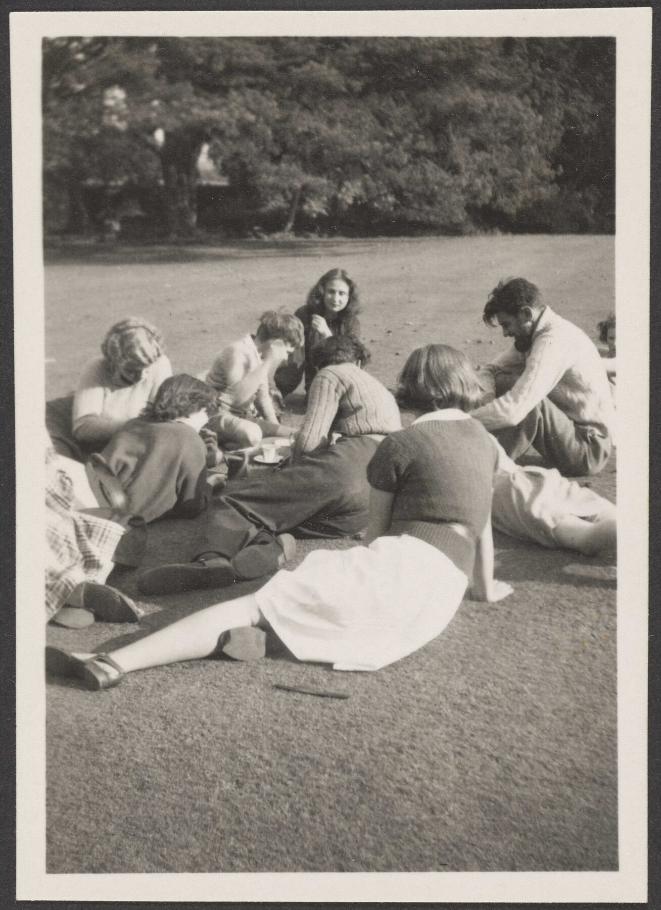 Group of people on a lawn