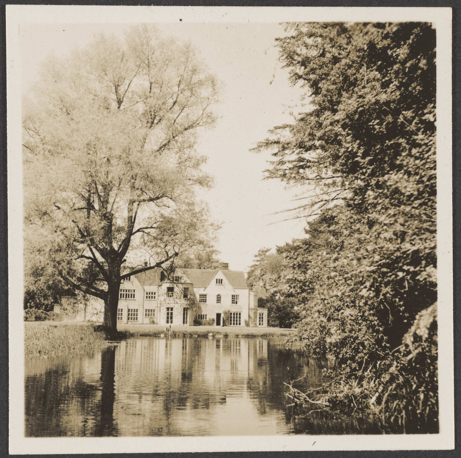 Building viewed across pond [Abbey School]