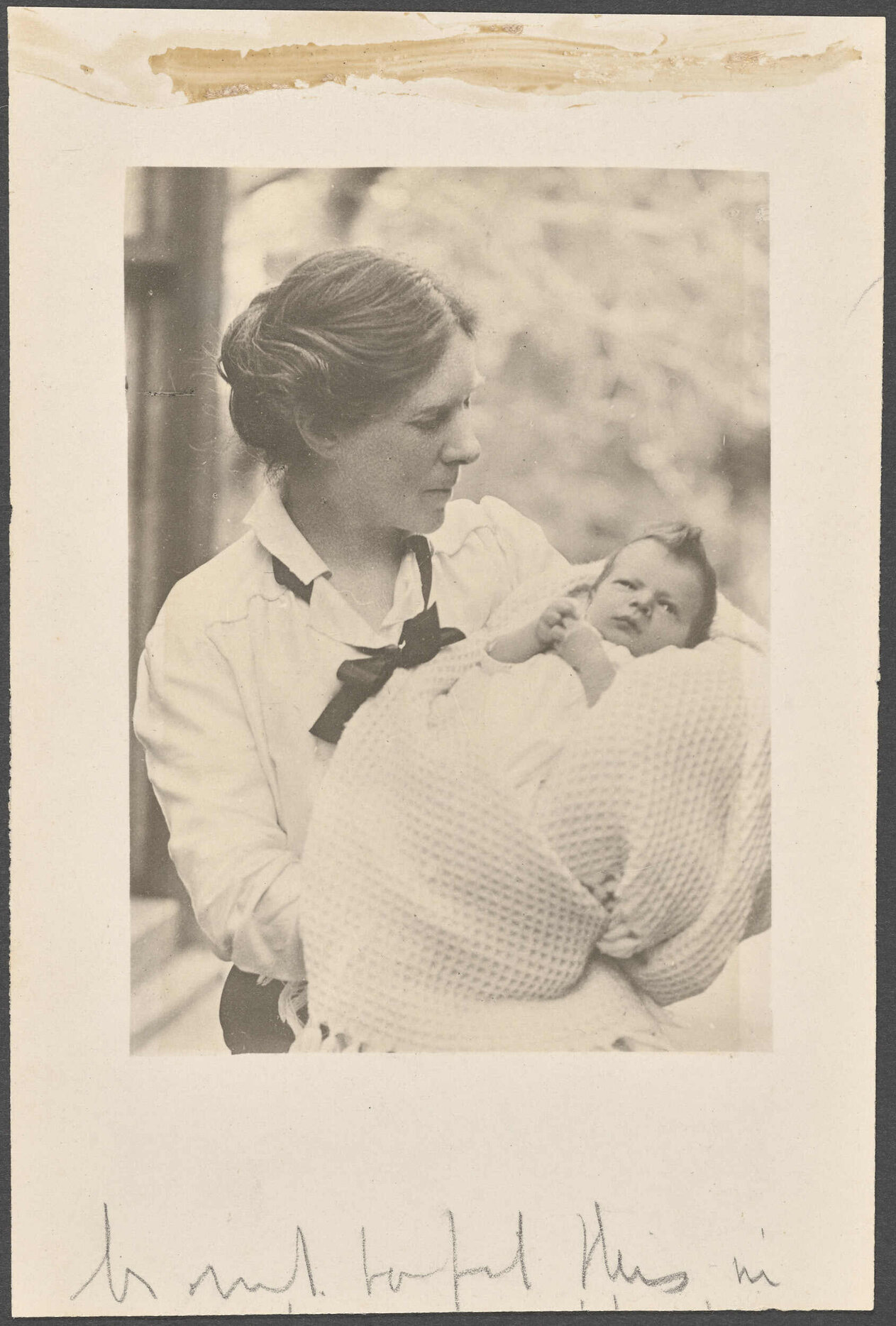 Unidentified woman and child