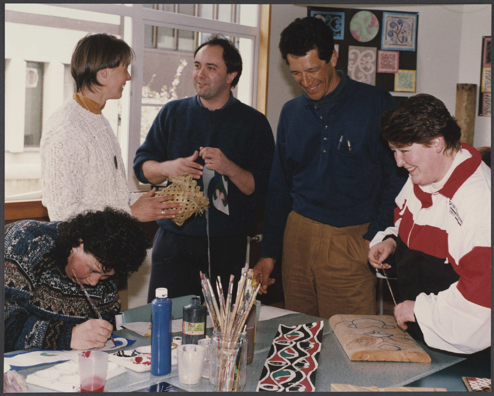 College of Education group with mahi toi 