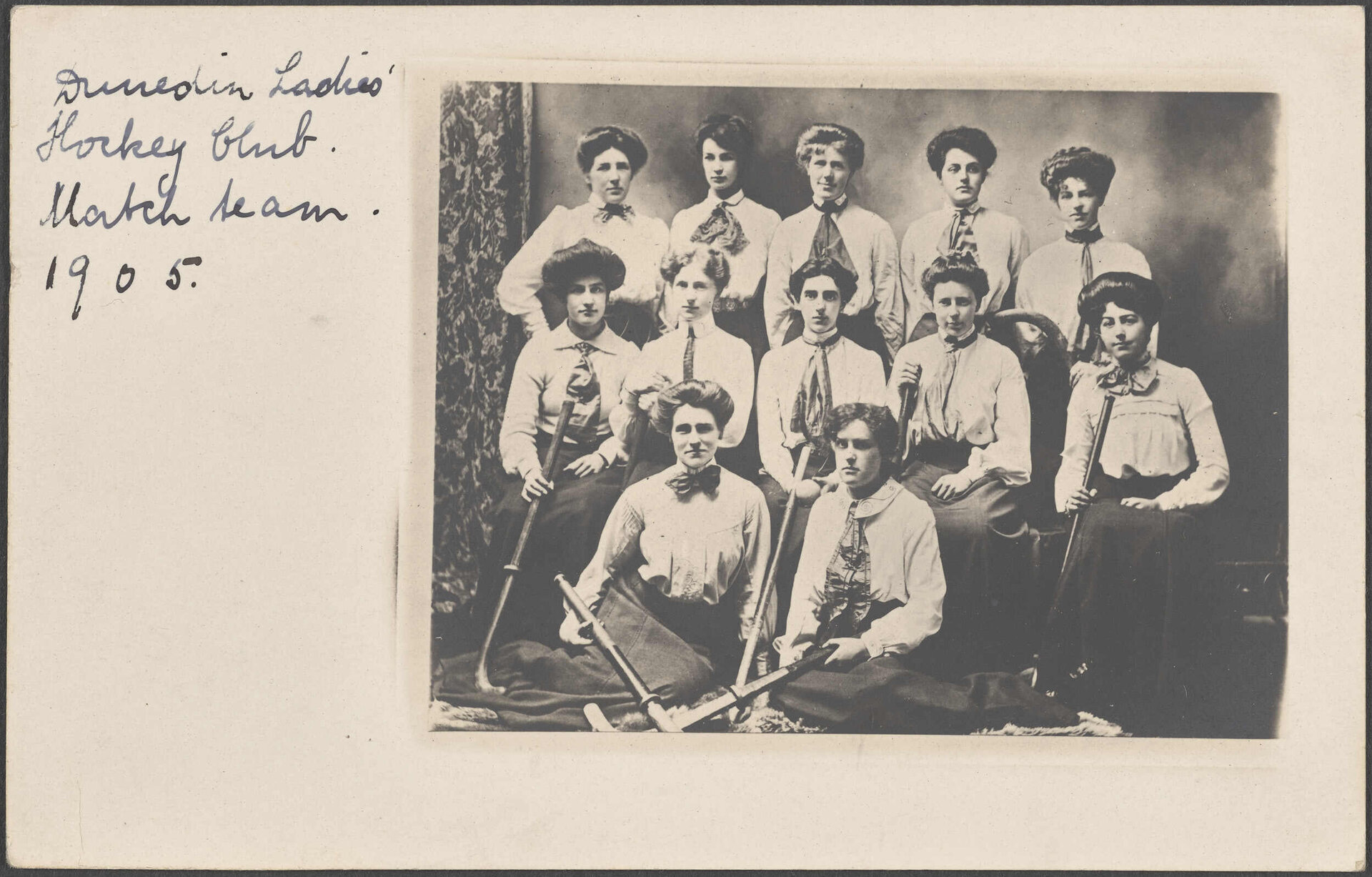 'Dunedin Ladies' Hockey Club. Match Team. 1905'