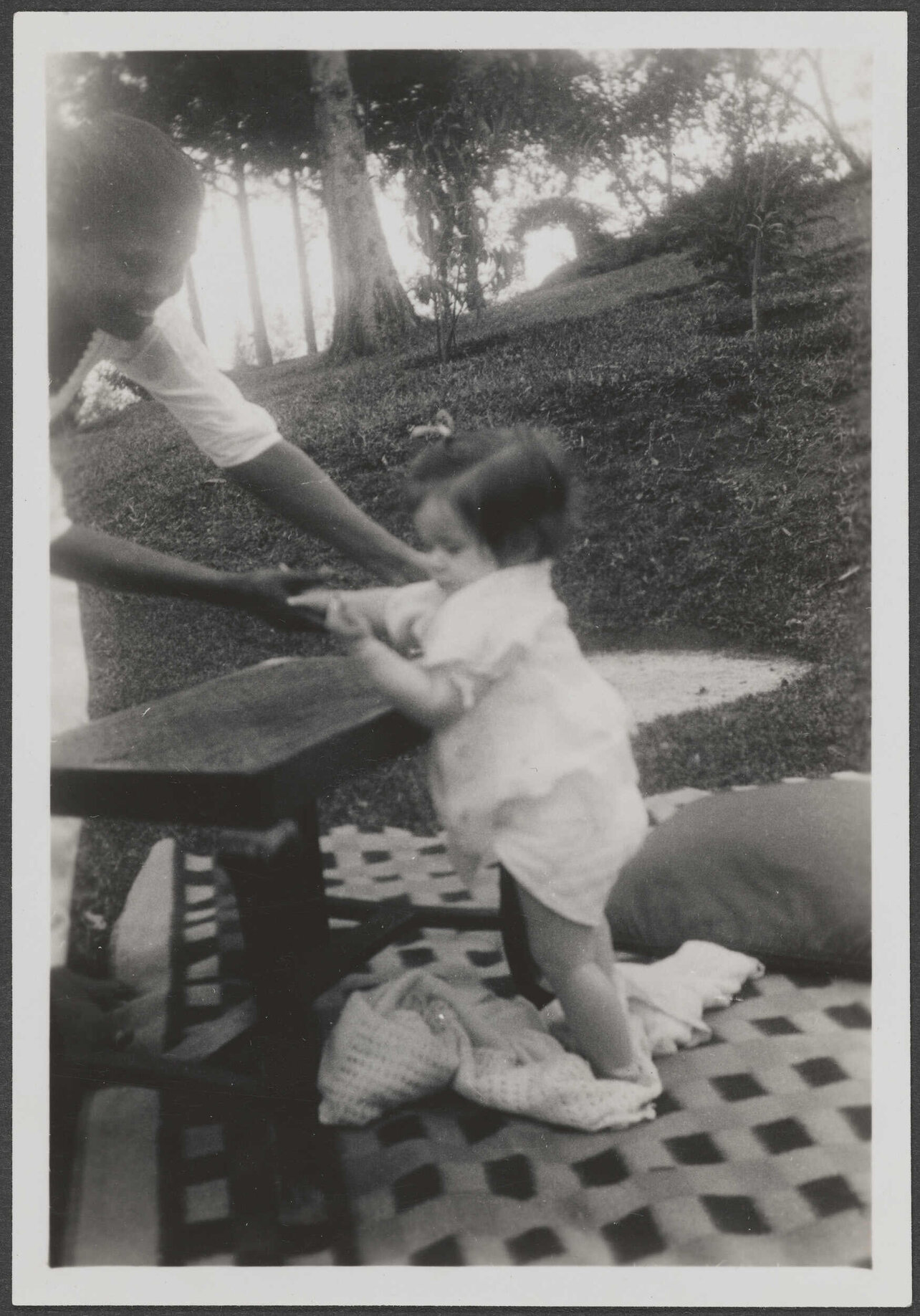 Unidentified woman and child