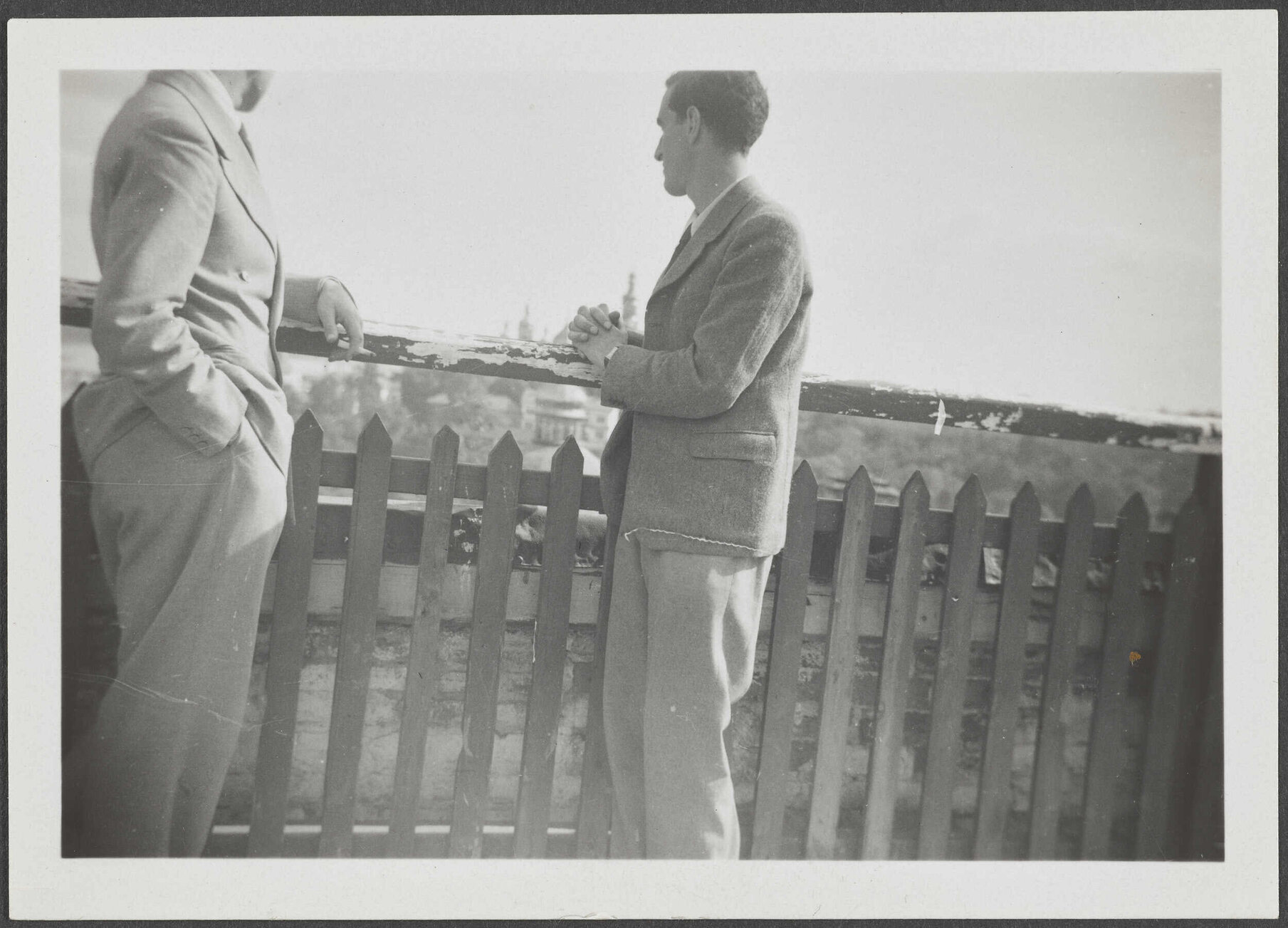 Charles Brasch with unidentified man