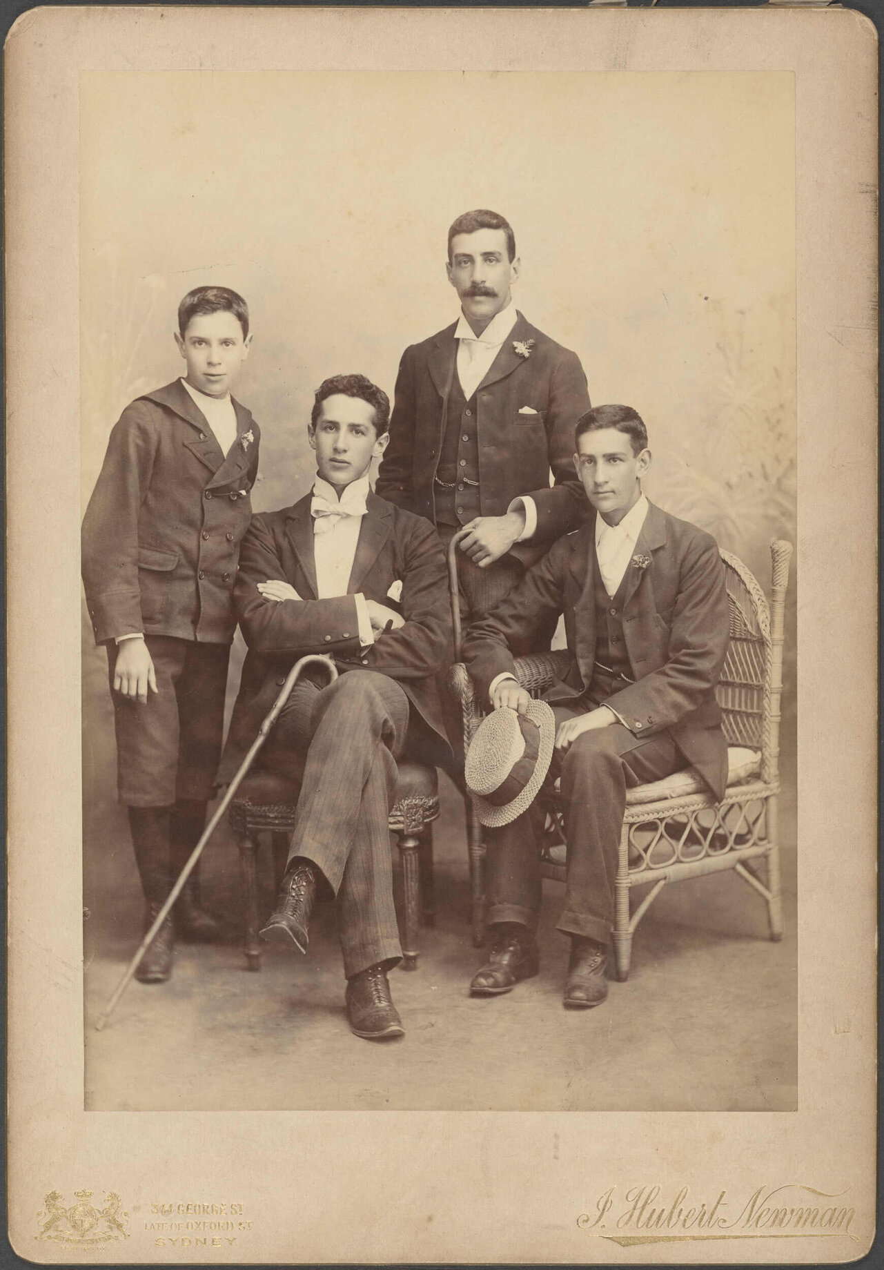 Edward Brasch aged 23, Hyam aged 21, Reg aged 17, Archie aged 13