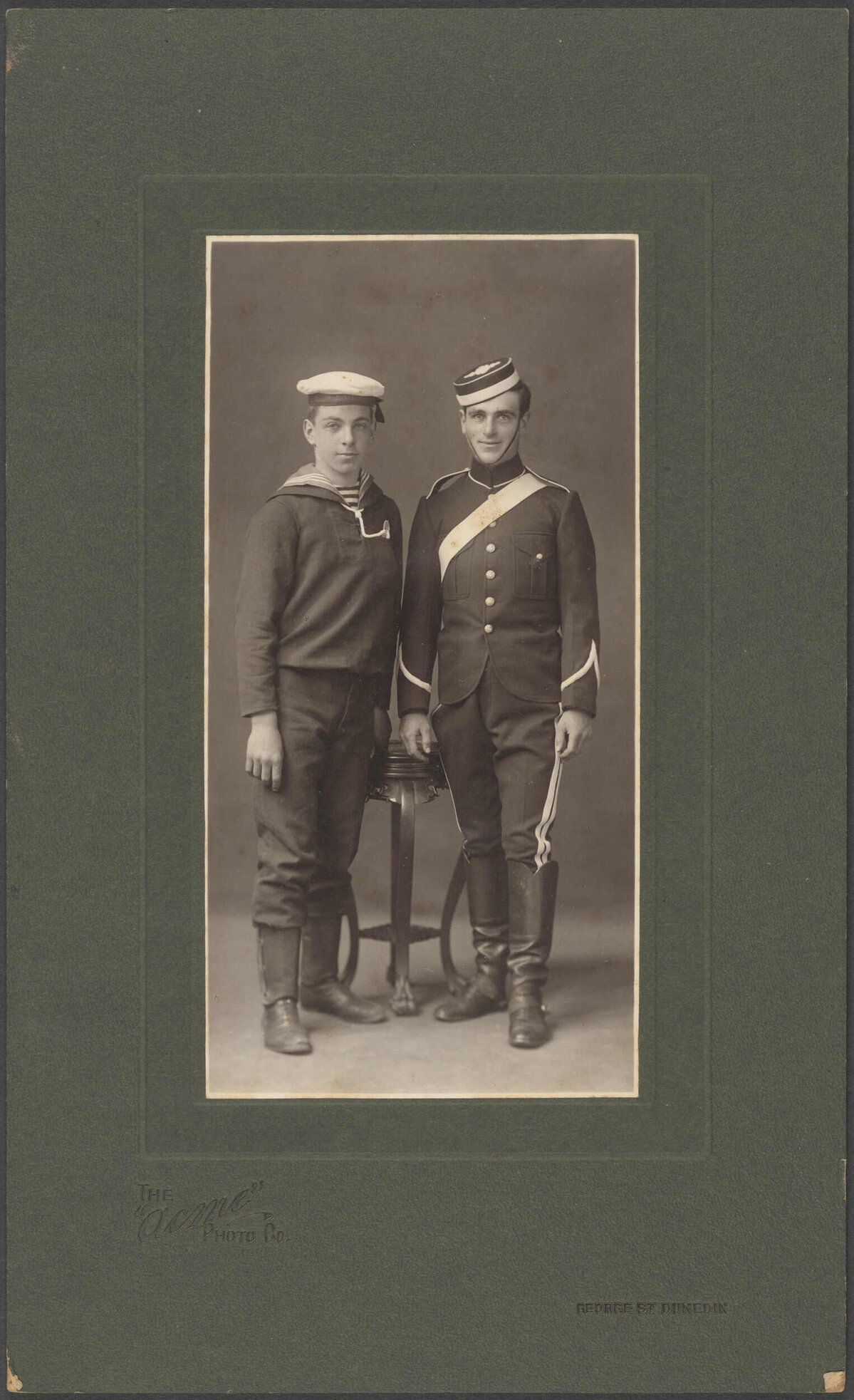 Unidentified man and Harold Fels