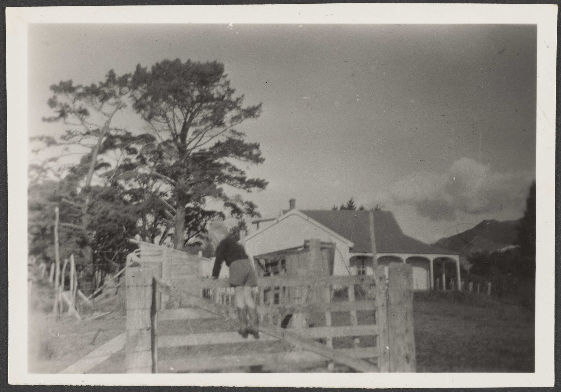 Young child climbing a fence