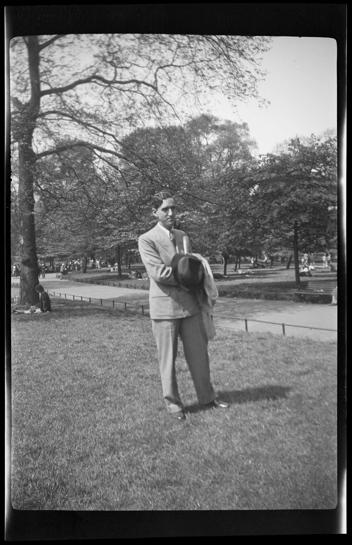 Charles Brasch in a public park