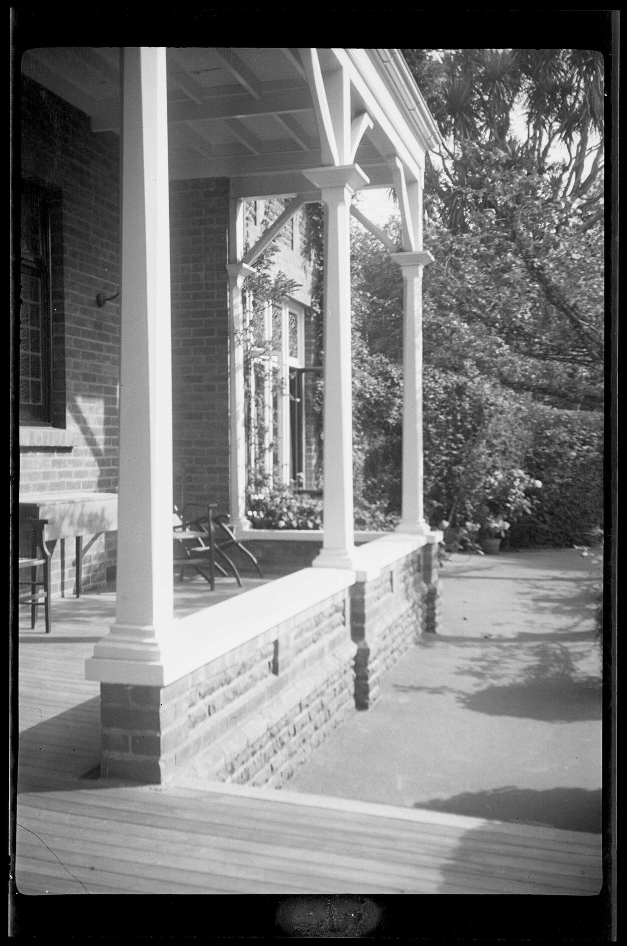 Porch and garden at Manono