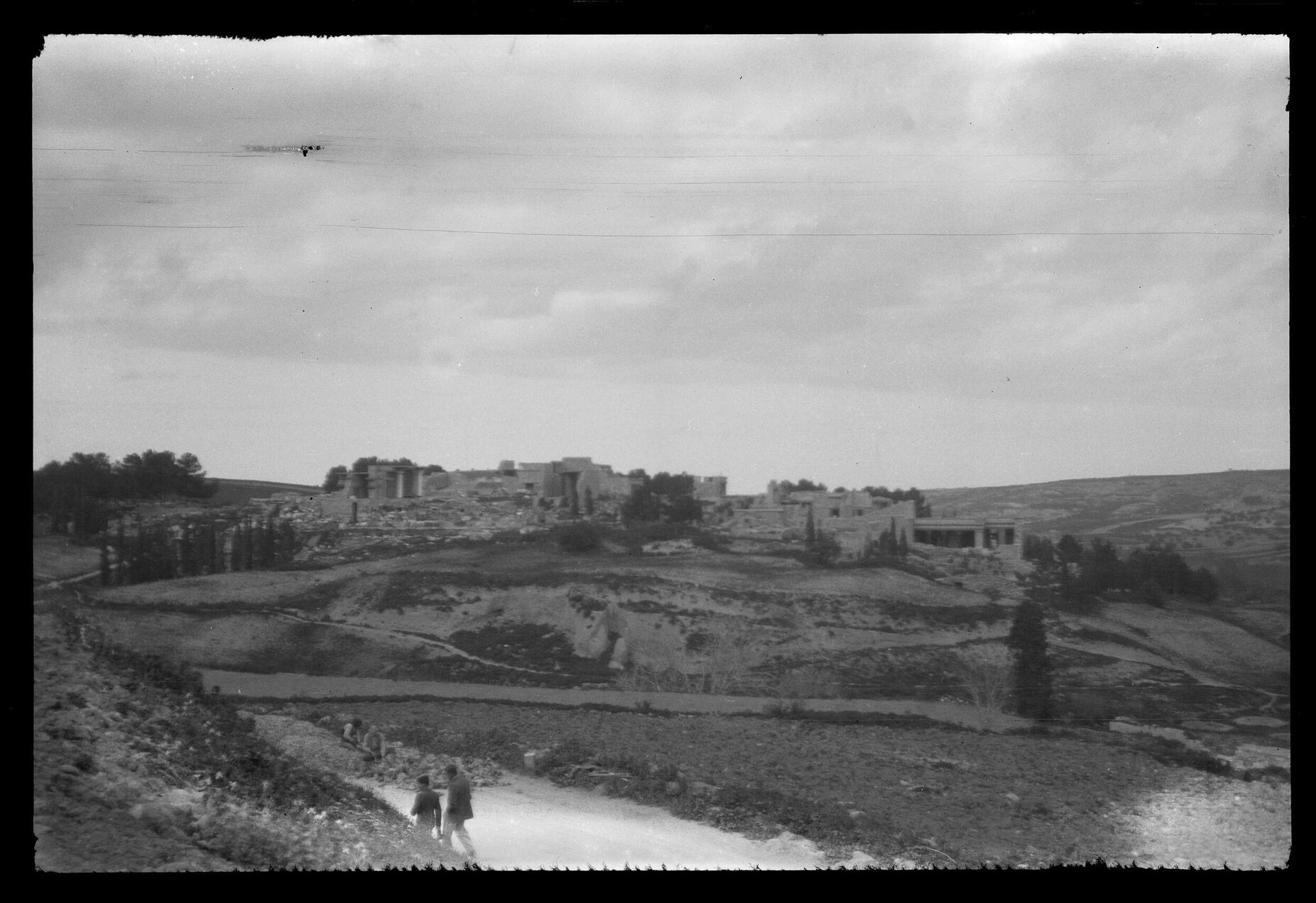 Ruined buildings on hilltop