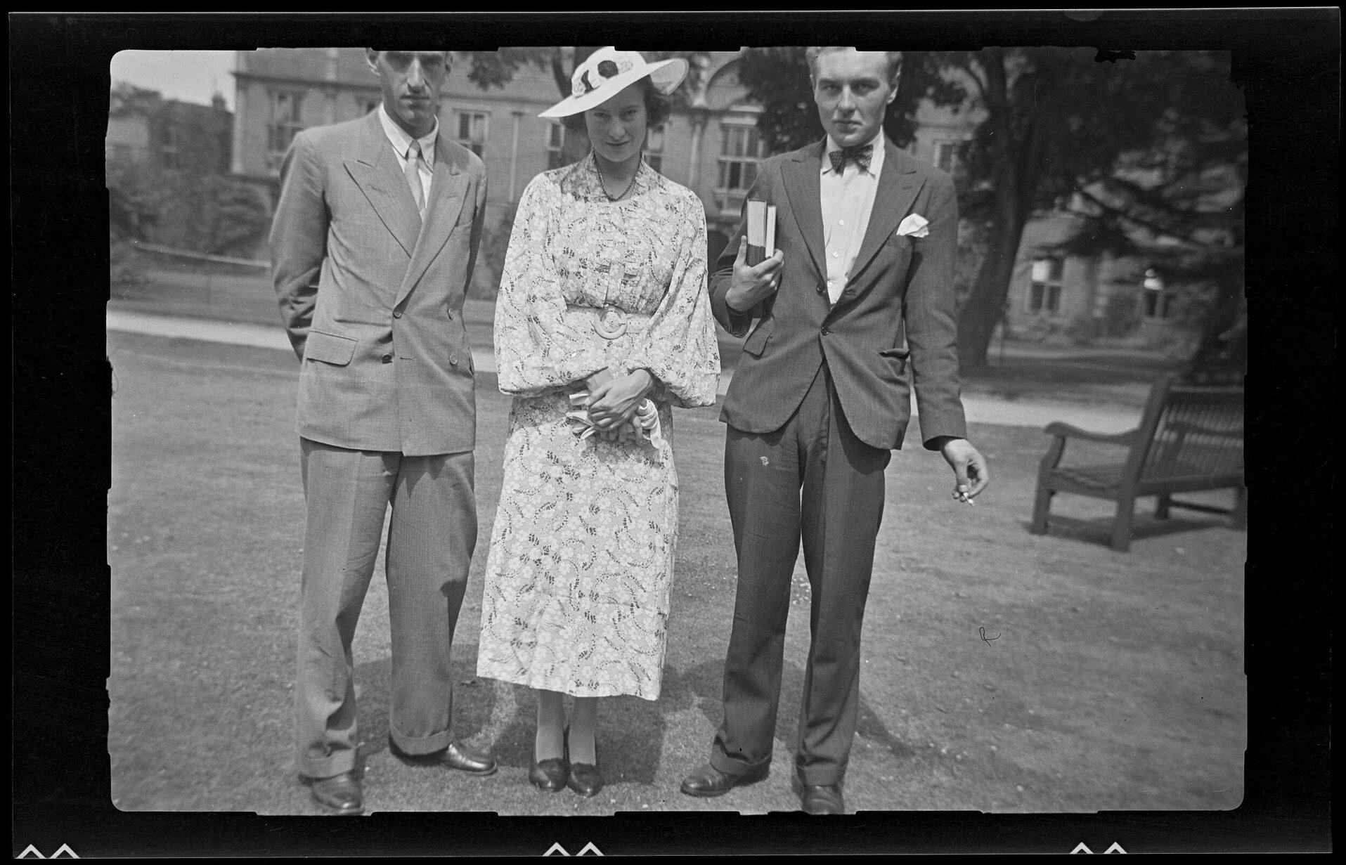 Charles, Alison West-Watson and John Bromley at Jack and Edith Bennett's wedding