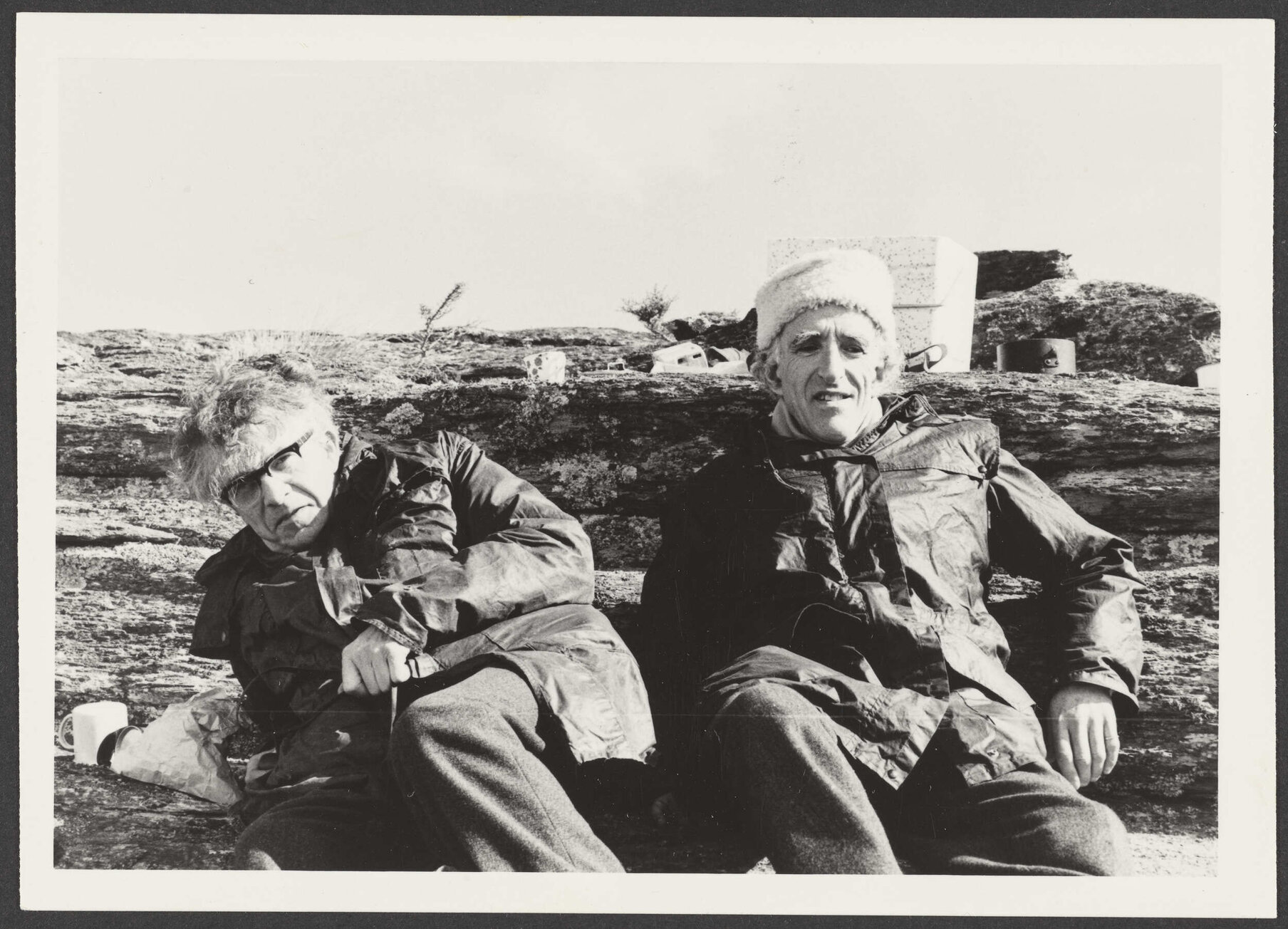 Charles and another man resting on Mt Misery