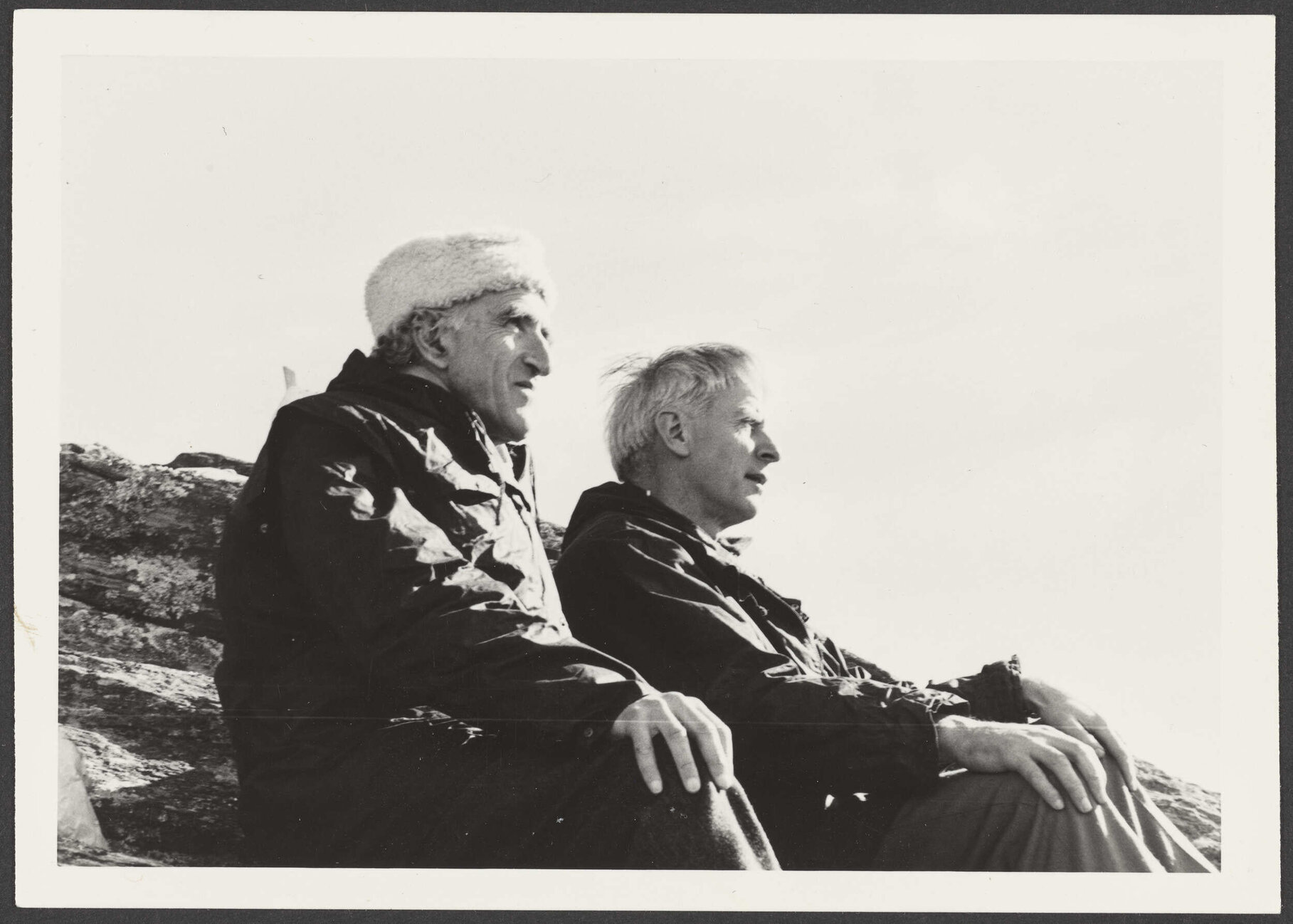 Charles and another man resting on Mt Misery