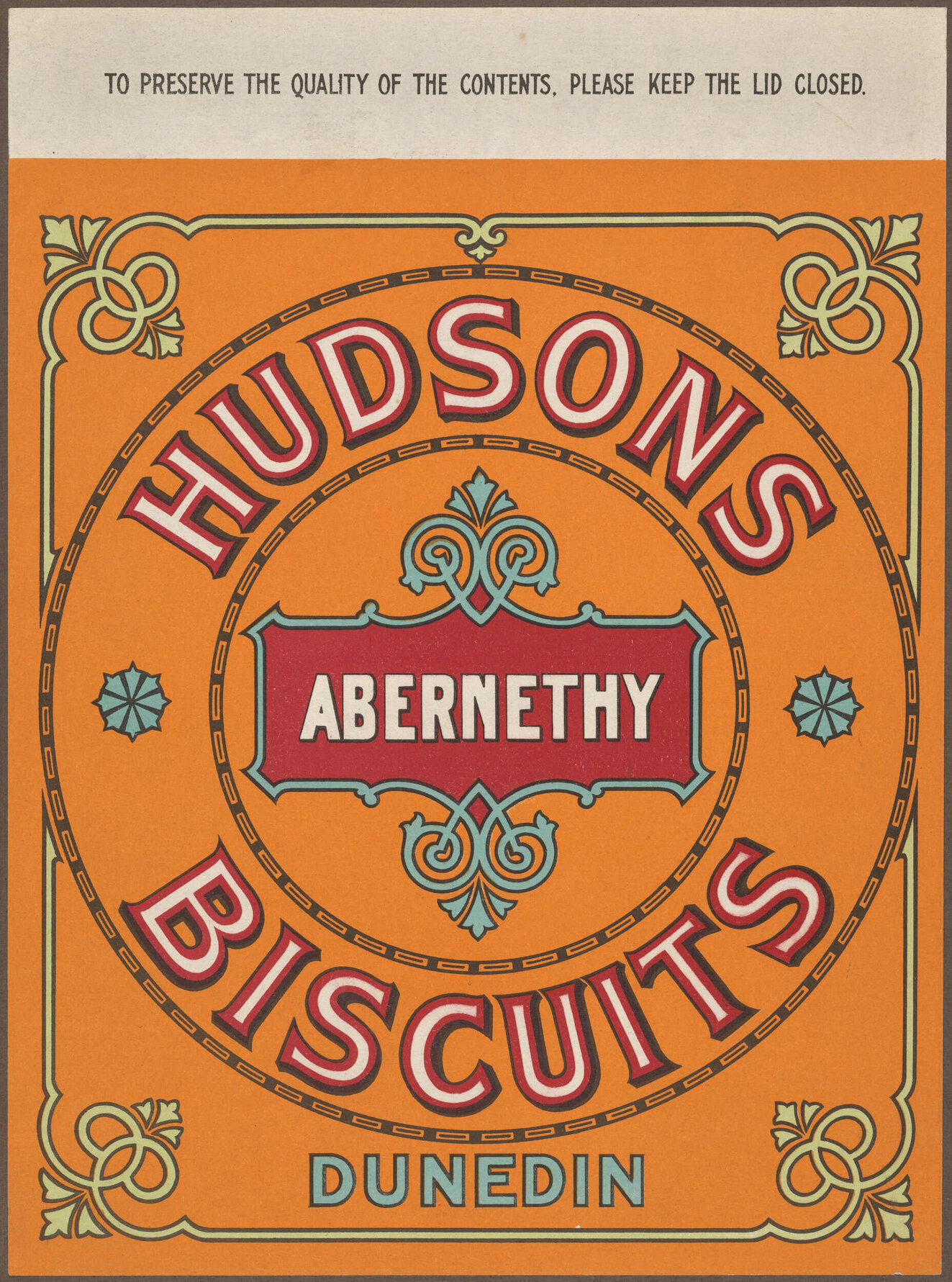 Hudsons Abernethy Biscuits [label]