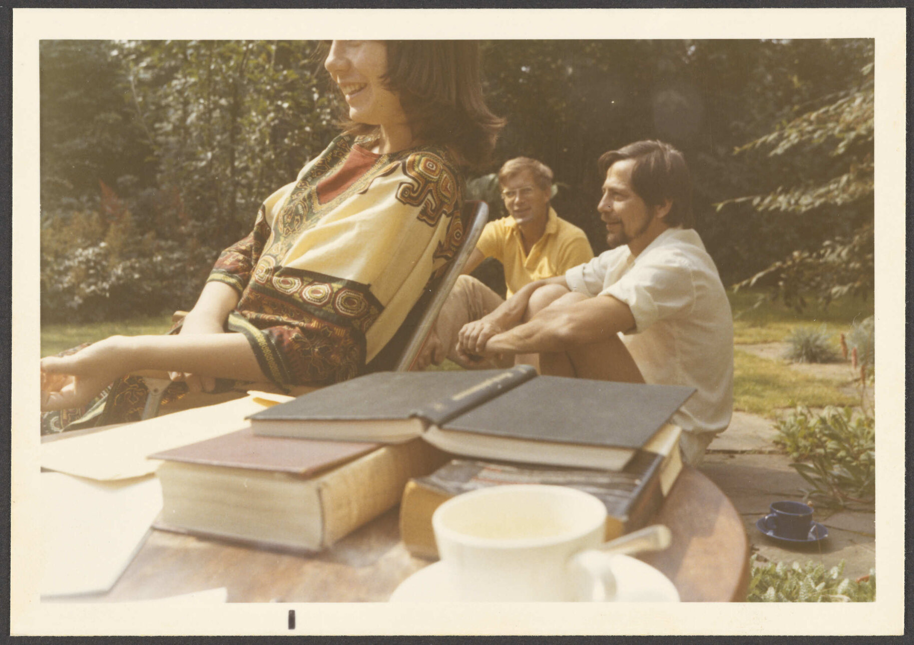 Rob Wentholt and two others in a garden