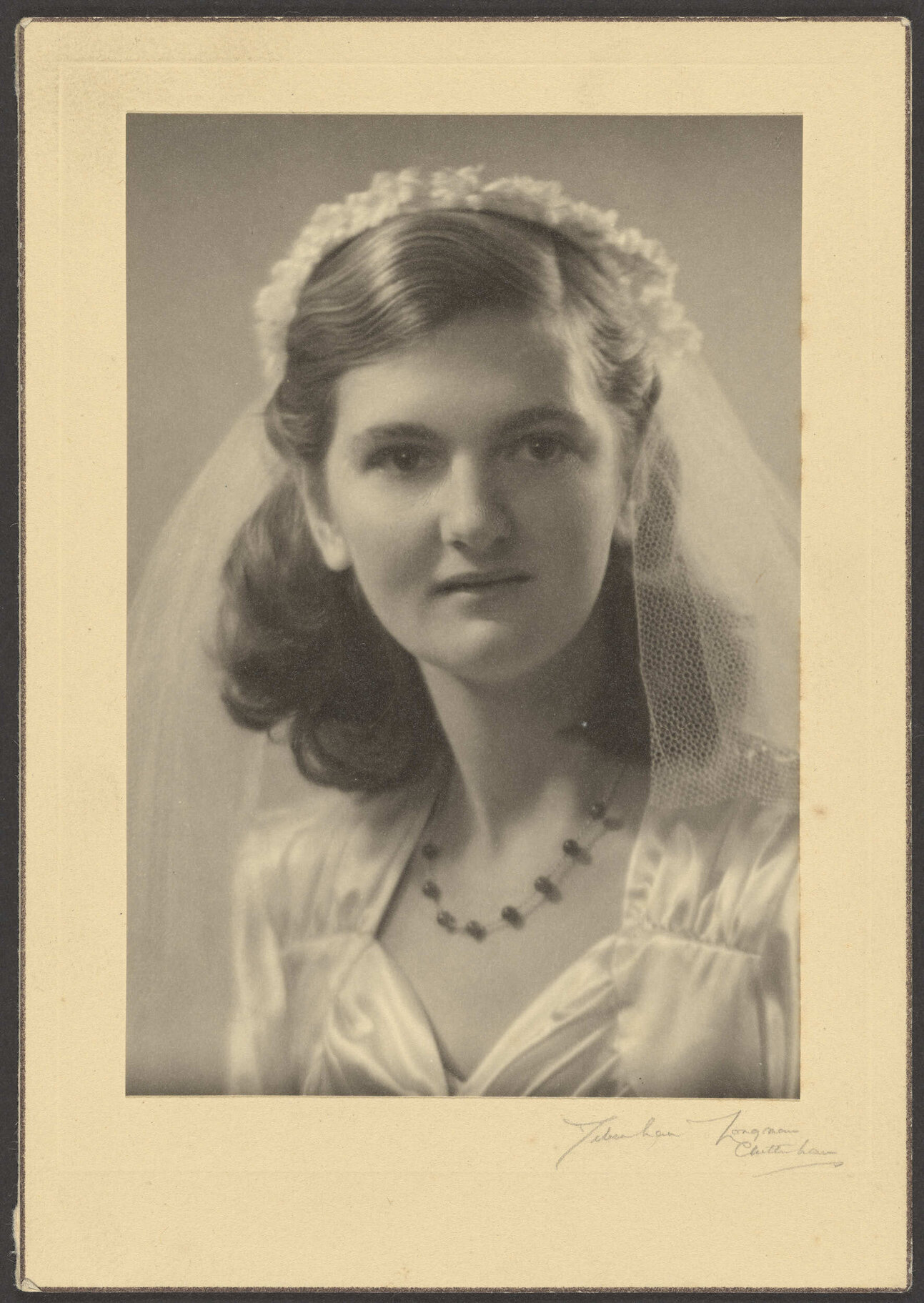 Elizabeth Thompson (nee Smith) [?] in a wedding dress