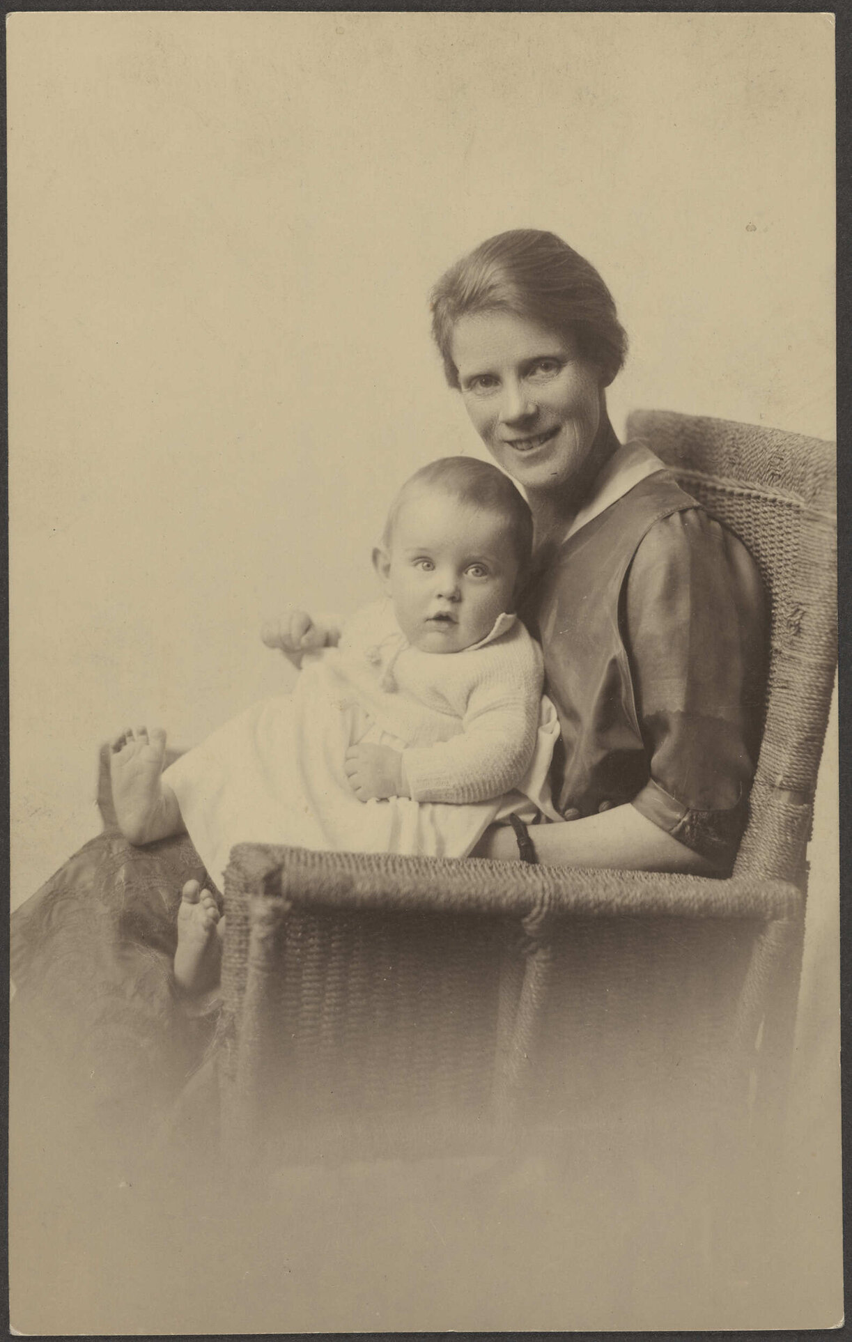 Unidentified woman and child