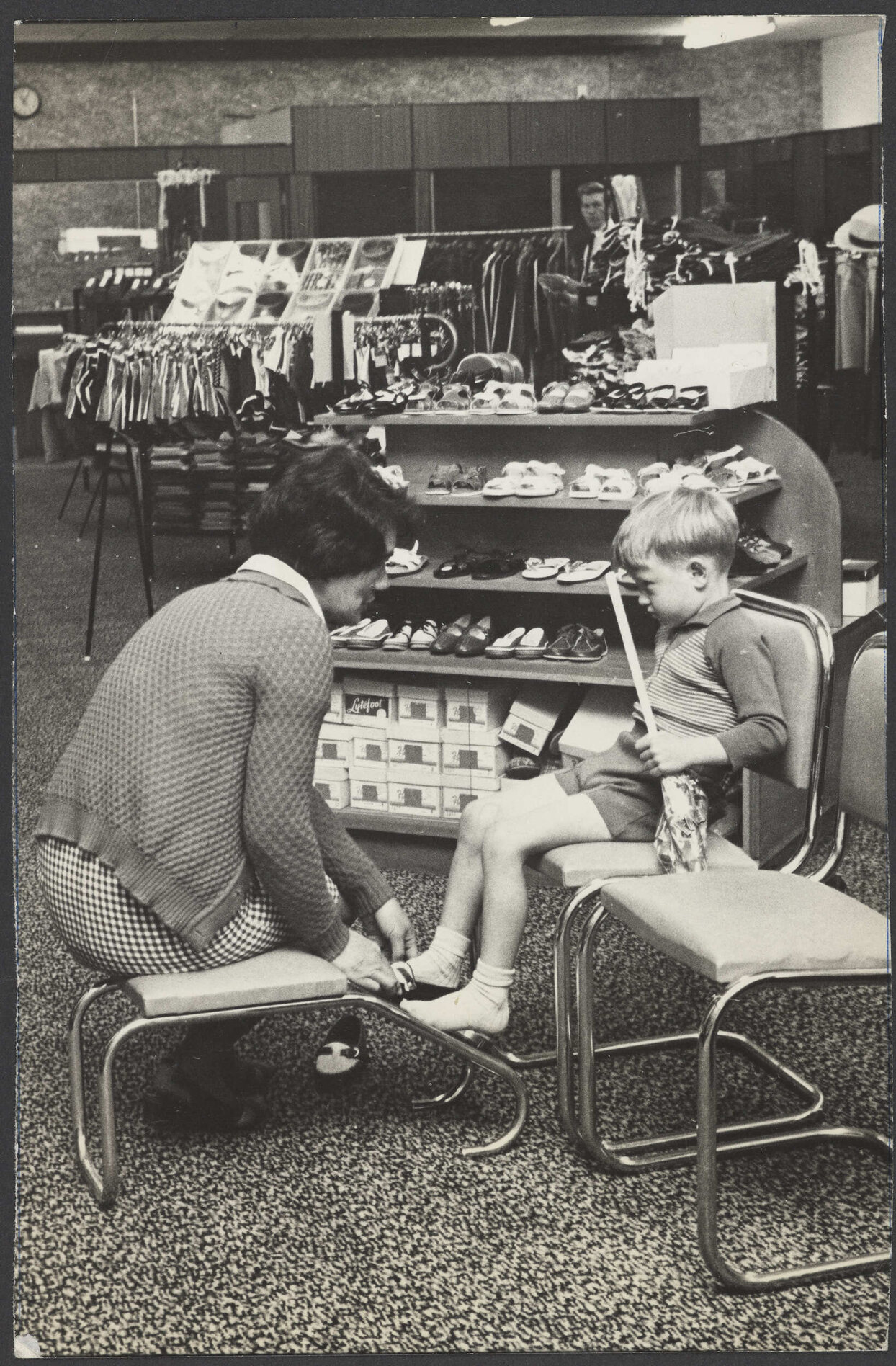 Child's footwear fitting at Hallensteins, Whangārei