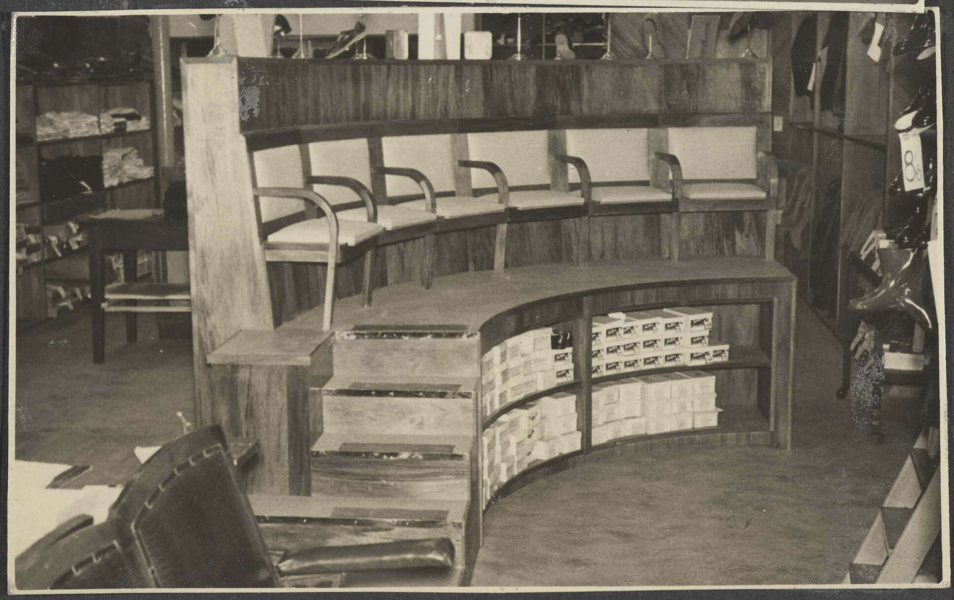 Footwear furniture unit at Hallensteins, Whangārei