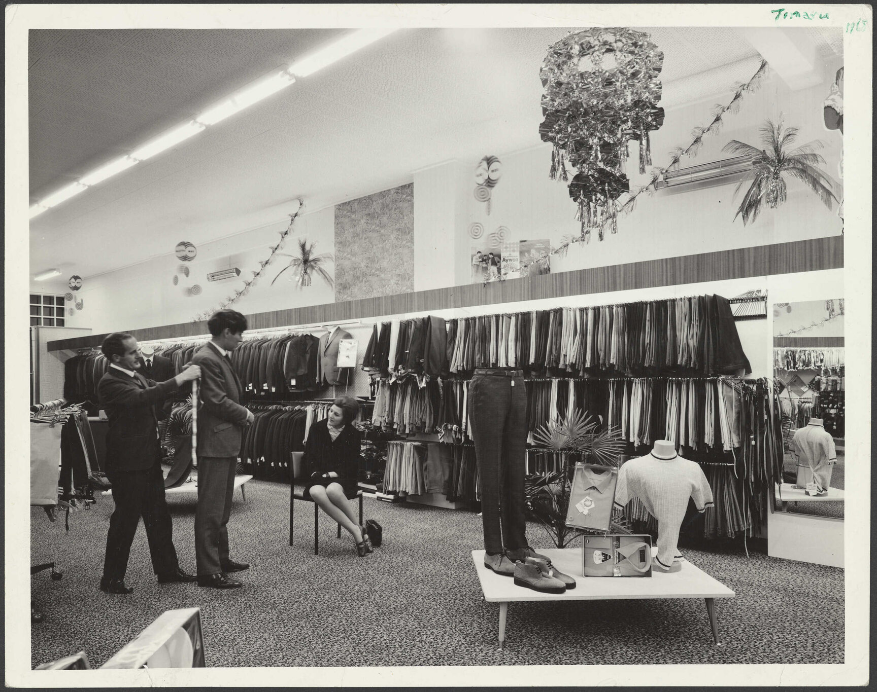 Hallensteins store interior, Timaru