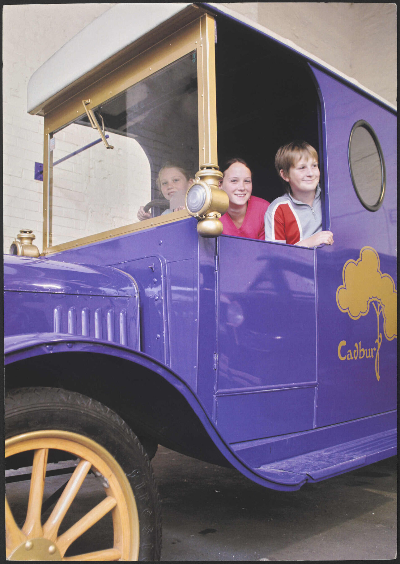 Children in Cadbury vintage truck