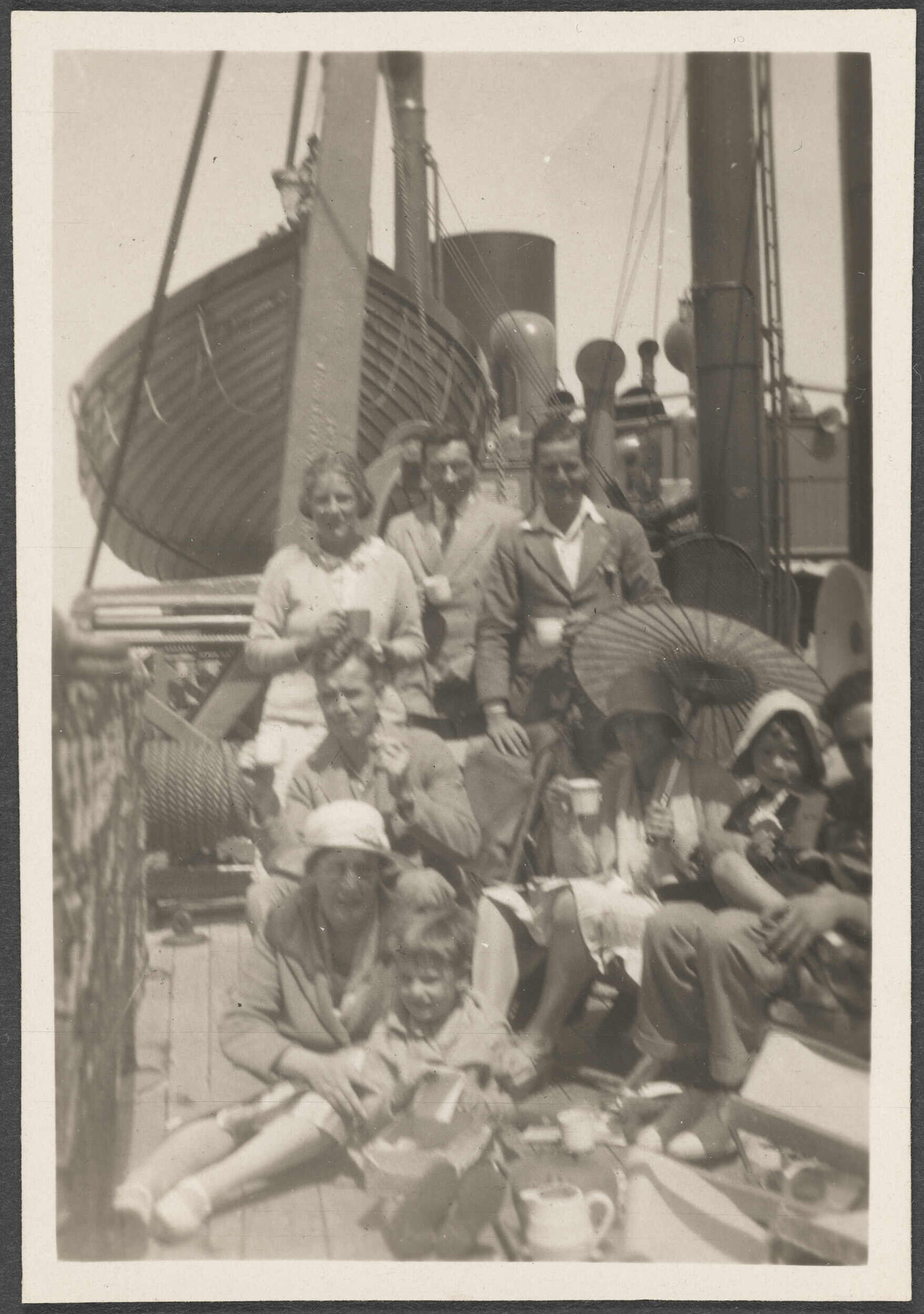 Group of people on ship 'The Barrabool'