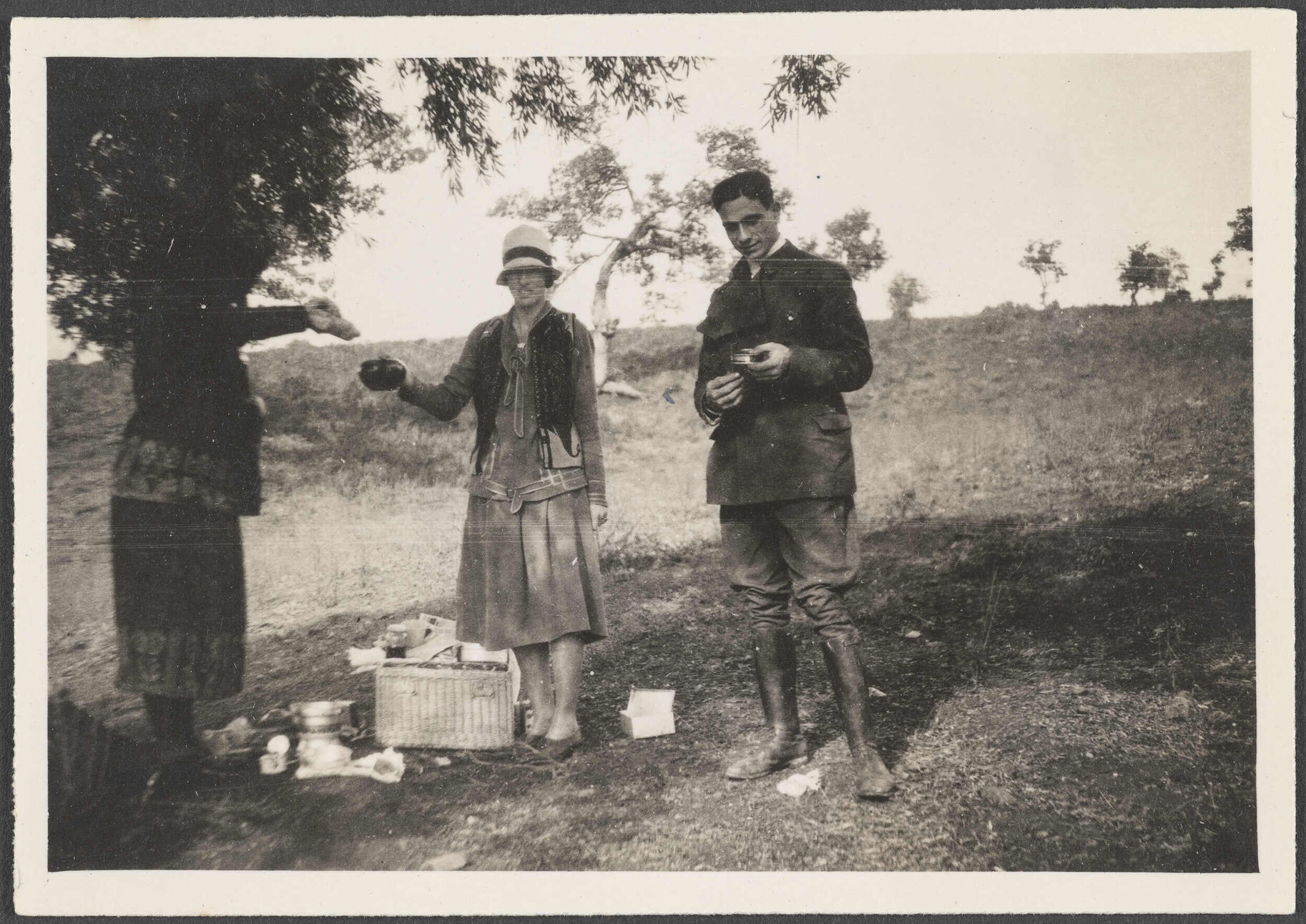 Hazel Jackson, her mother and Girolamo having breakfast in Castrovillari, Italy