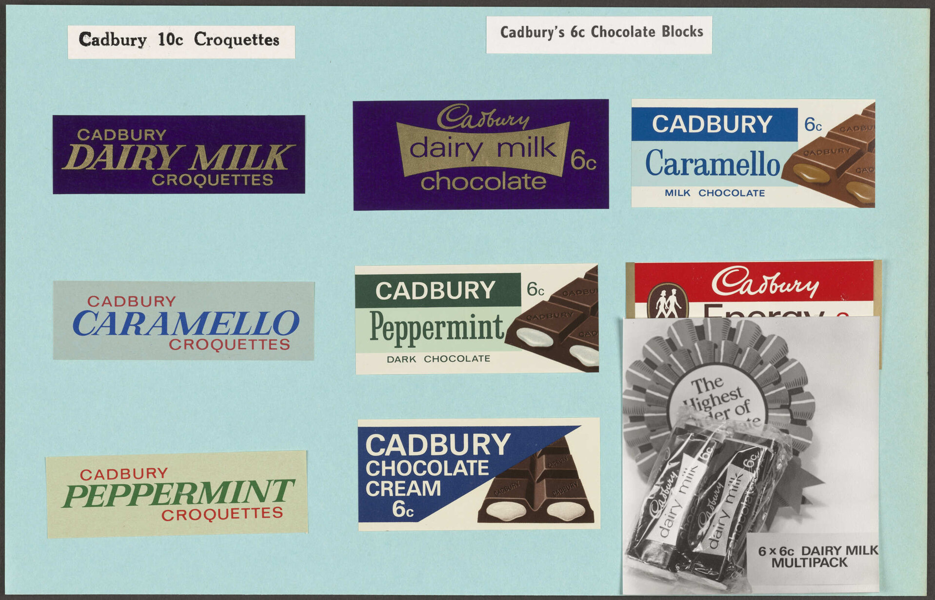 Cadbury croquettes and chocolate blocks