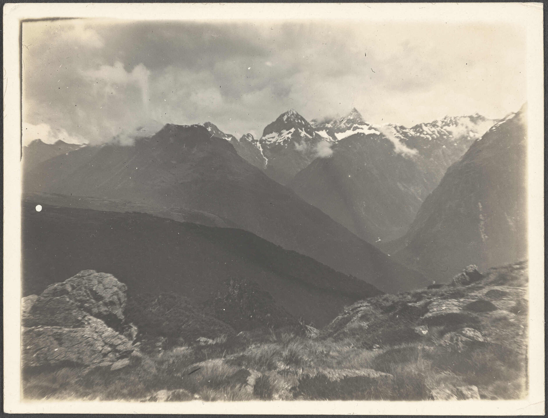 Mountains viewed from a hill top