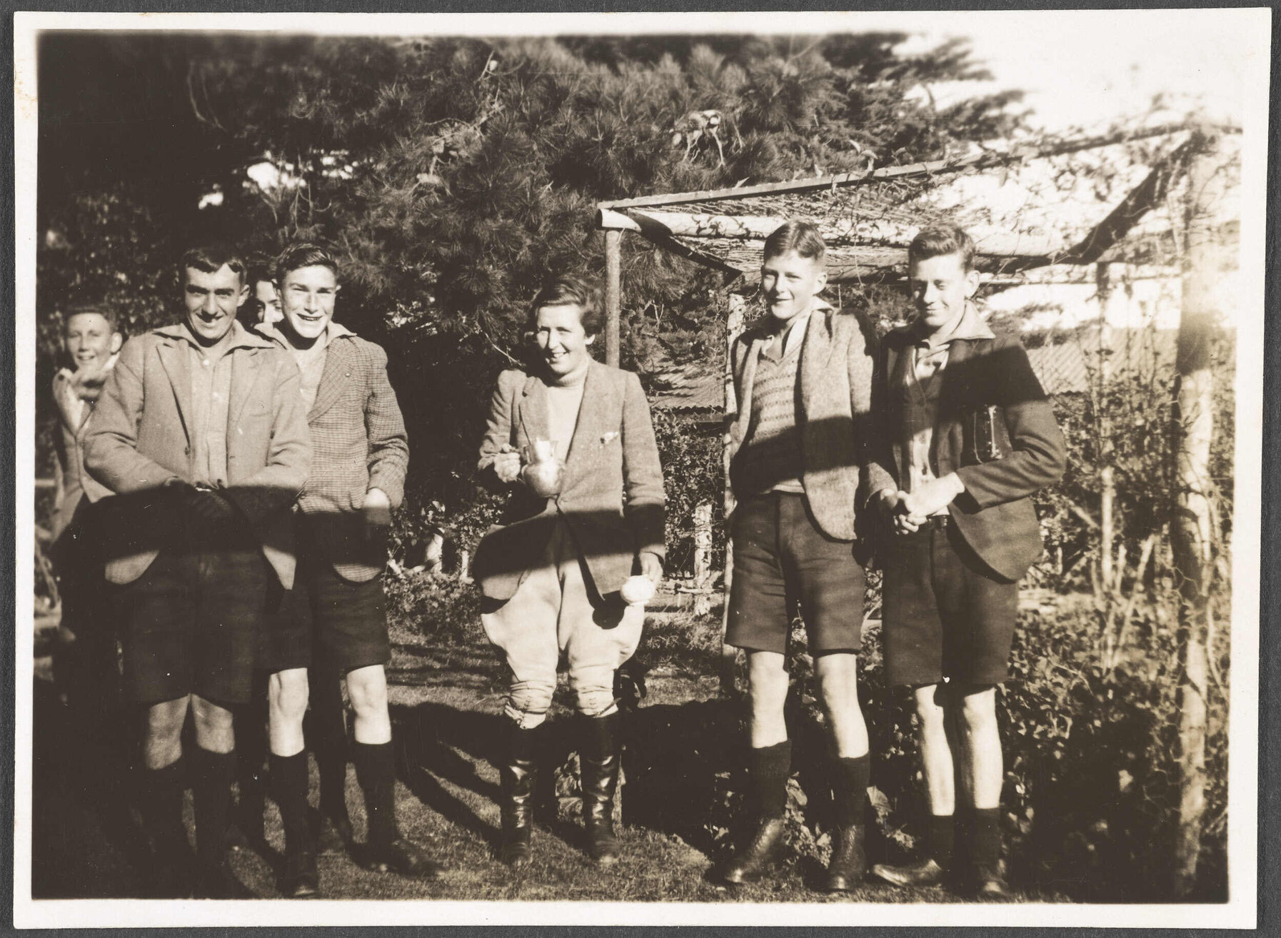 Group of schoolchildren in a garden