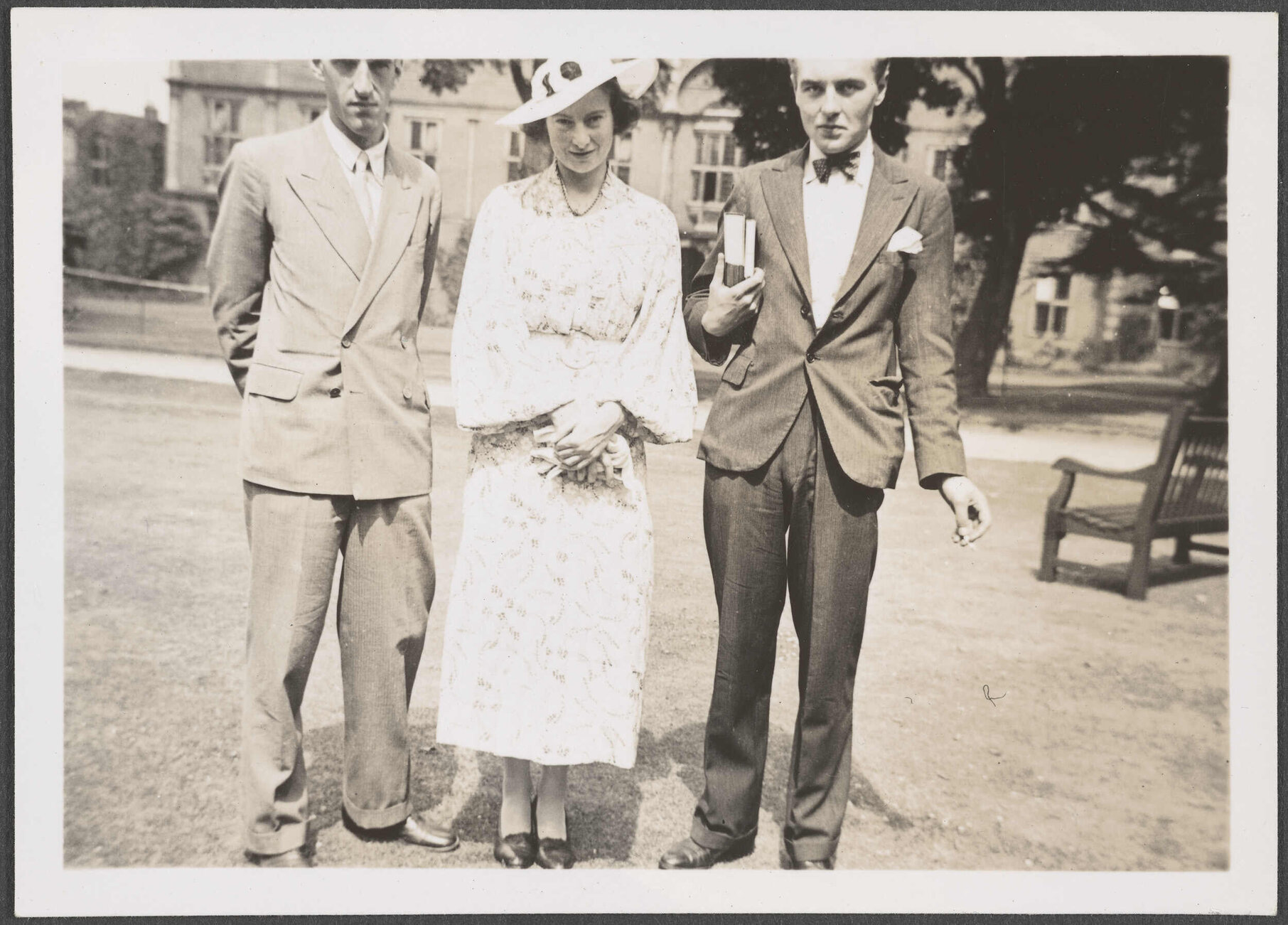 Charles, Alison West-Watson and John Bromley at Jack and Edith Bennett's wedding