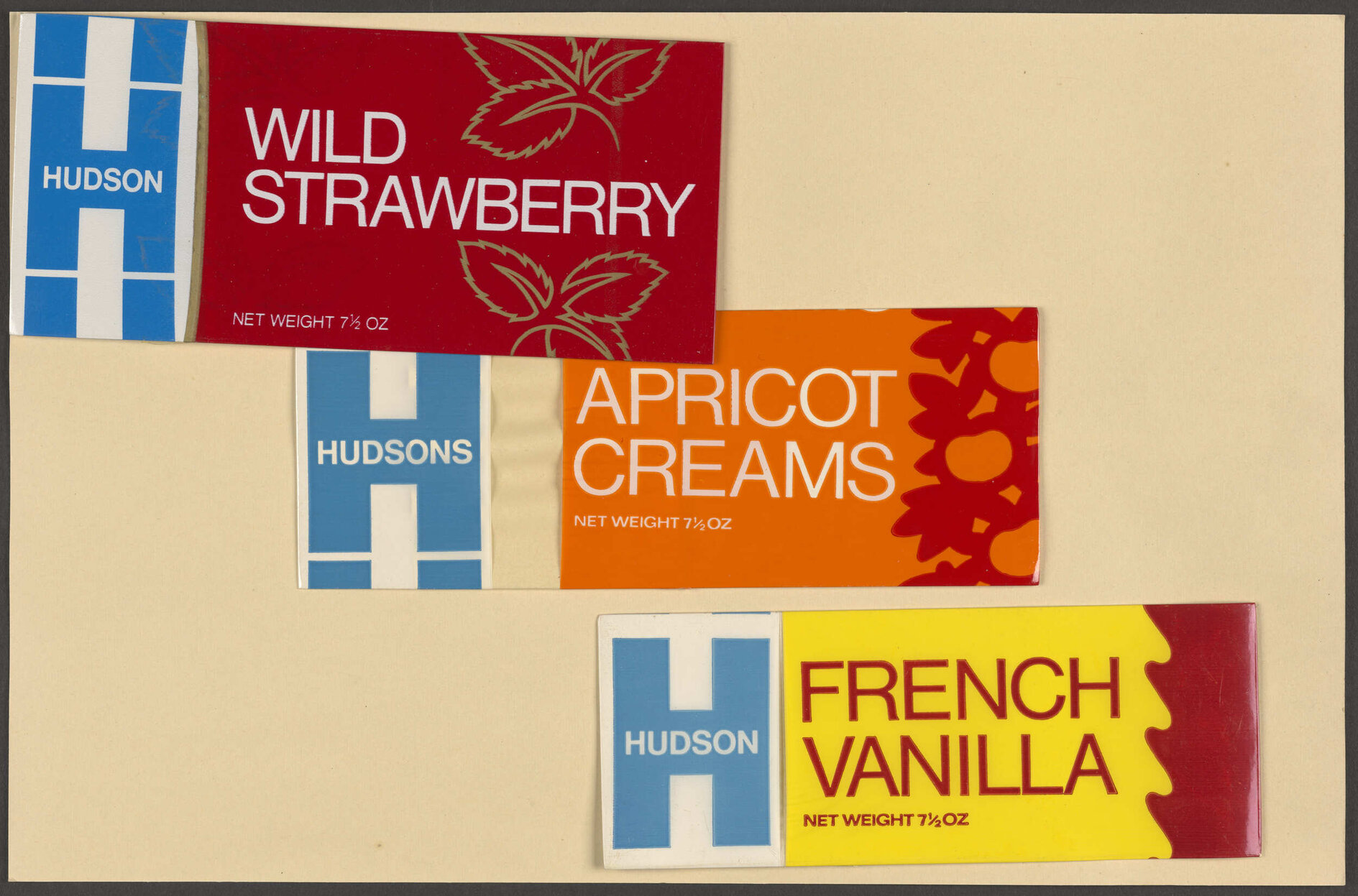 Hudsons Wild Strawberry, Apricot Creams, French Vanilla