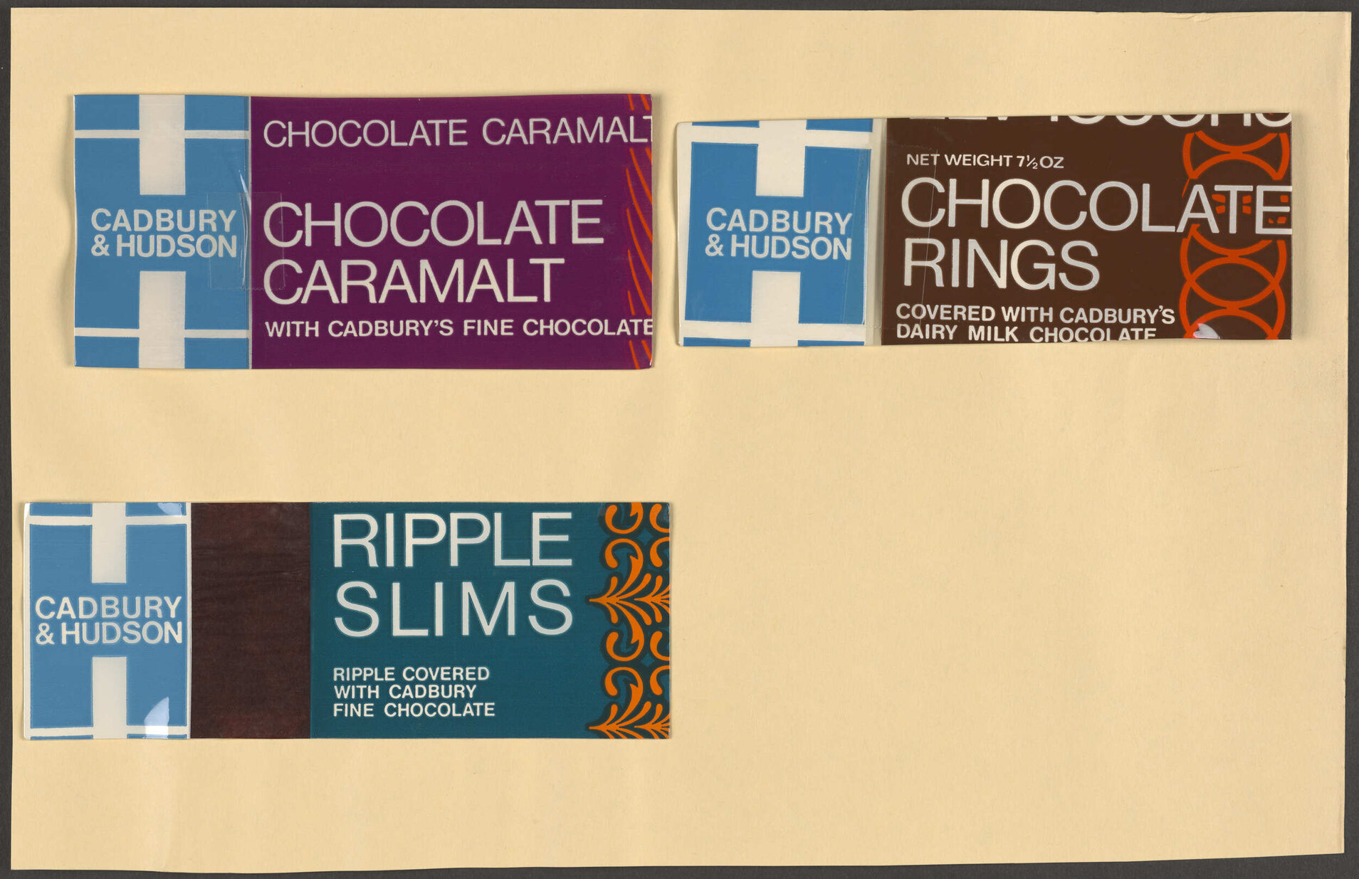 Cadbury &amp; Hudson Chocolate Caramalt, Chocolate Rings, Ripple Slims