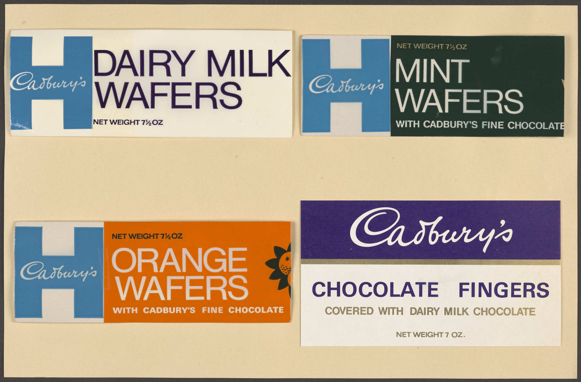 Cadbury &amp; Hudson Dairy Milk Wafers, Mint Wafers, Orange Wafers, Chocolate Fingers