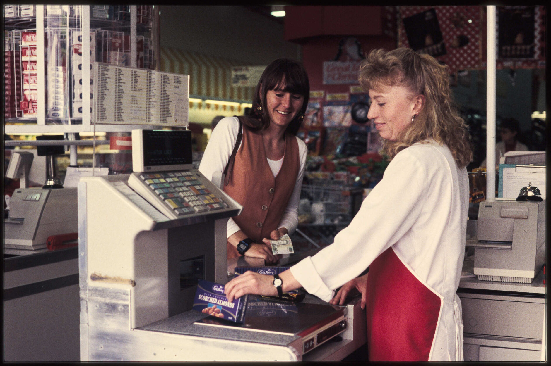 Supermarket checkout with Cadbury Scorched Almonds