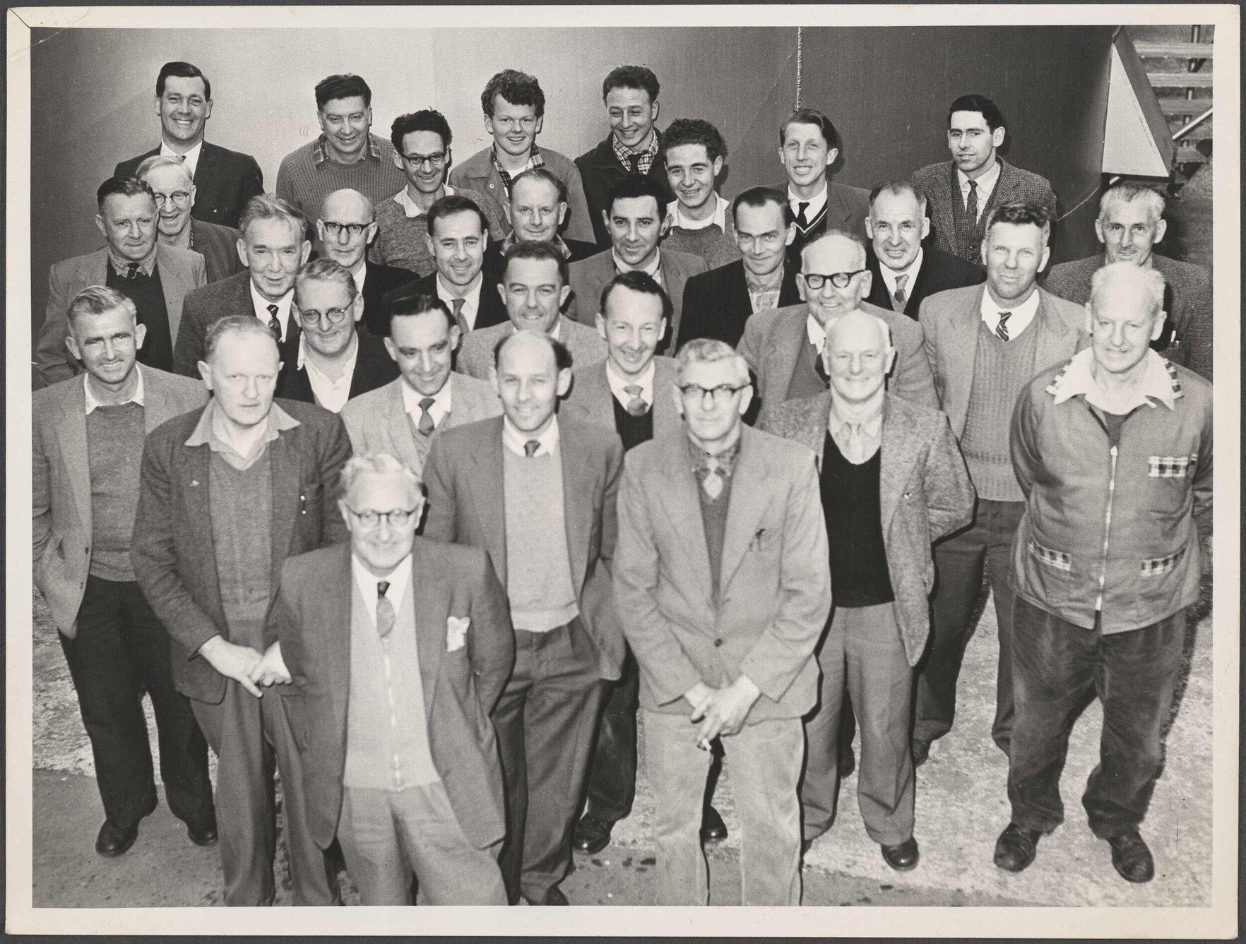 Group of men from Cadbury Fry Hudson staff