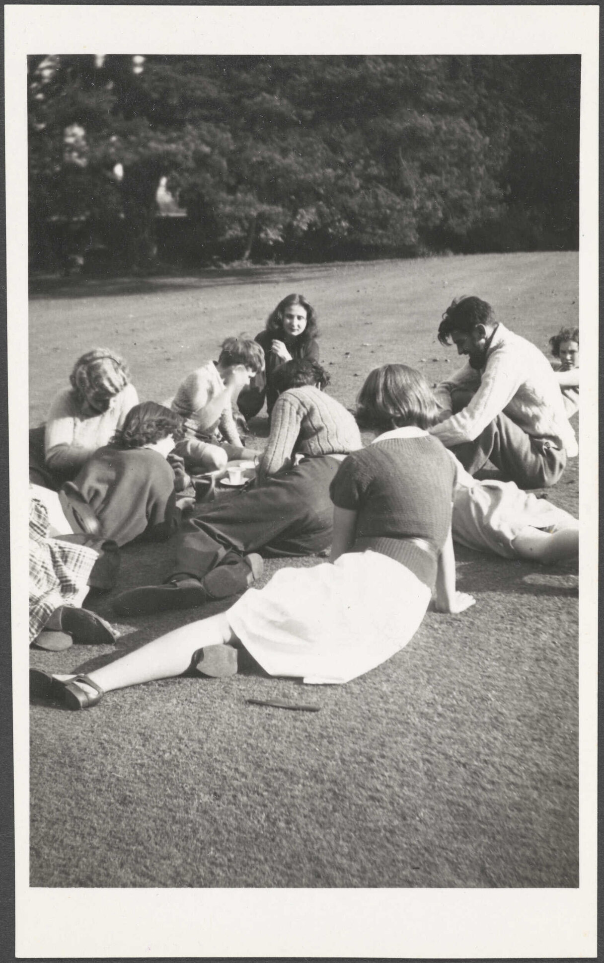 Pupils at Abbey School being taught outside
