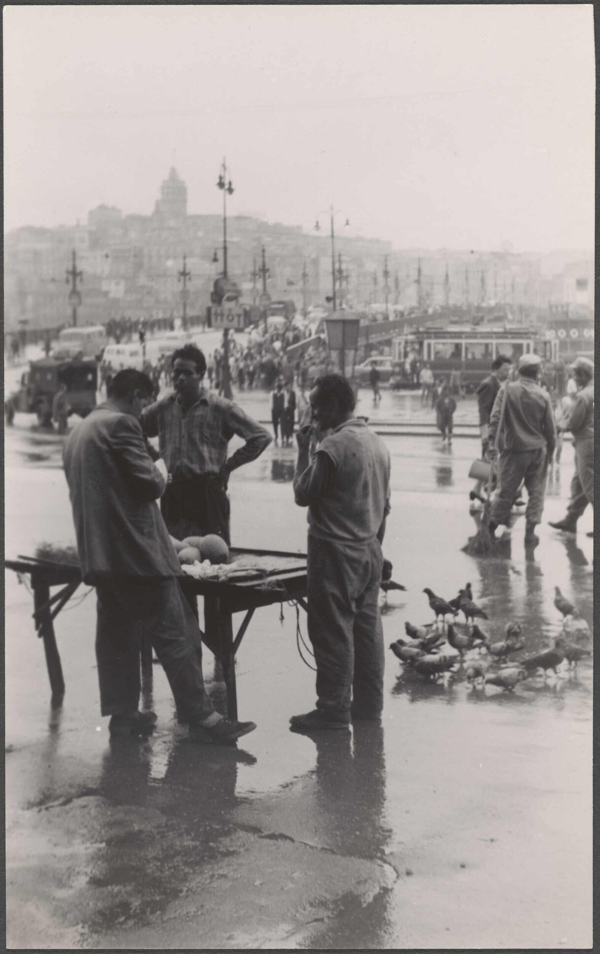 Galata Tower and Galata Bridge from the forecourt of the Yeni Cami