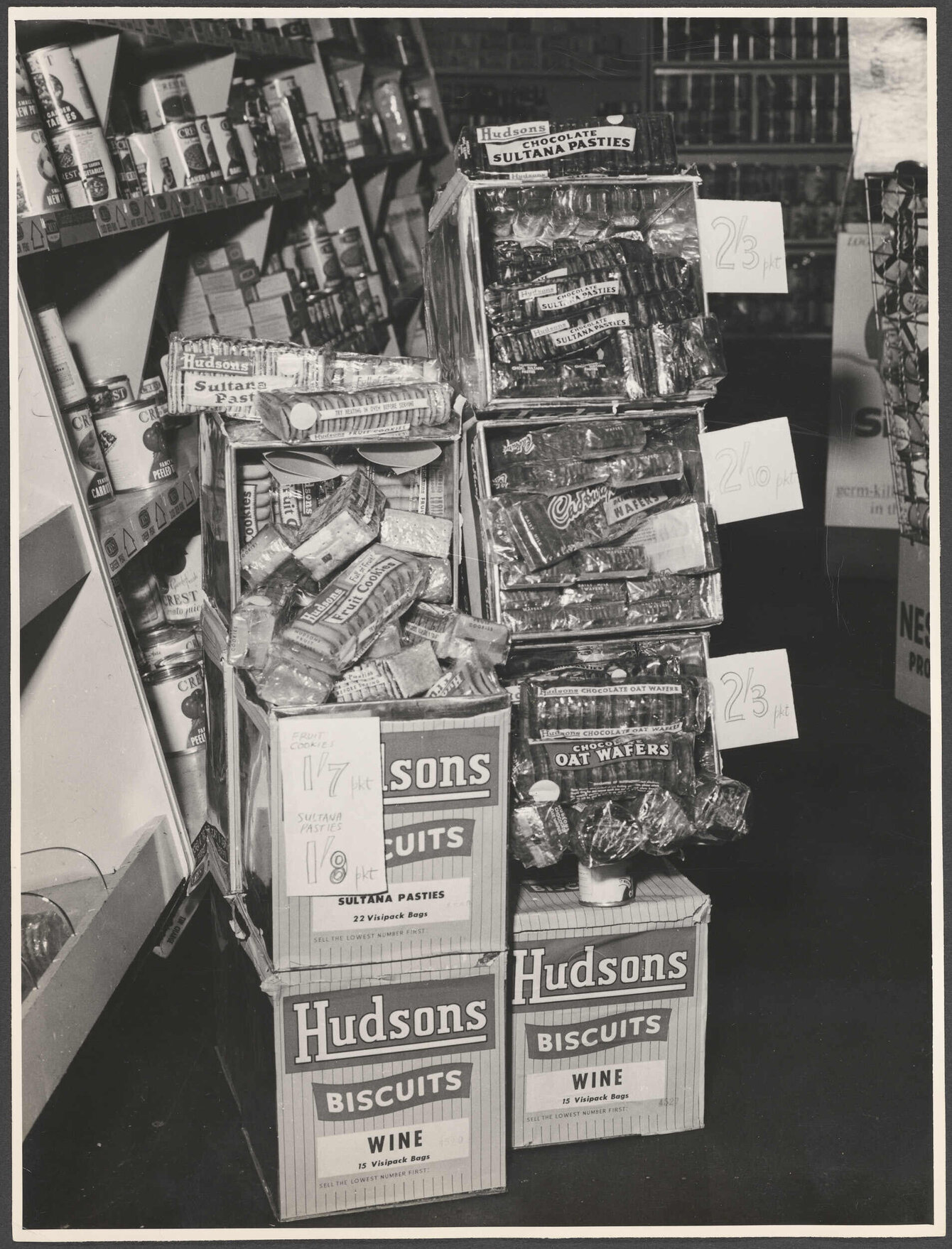 Hudsons Biscuits shop display