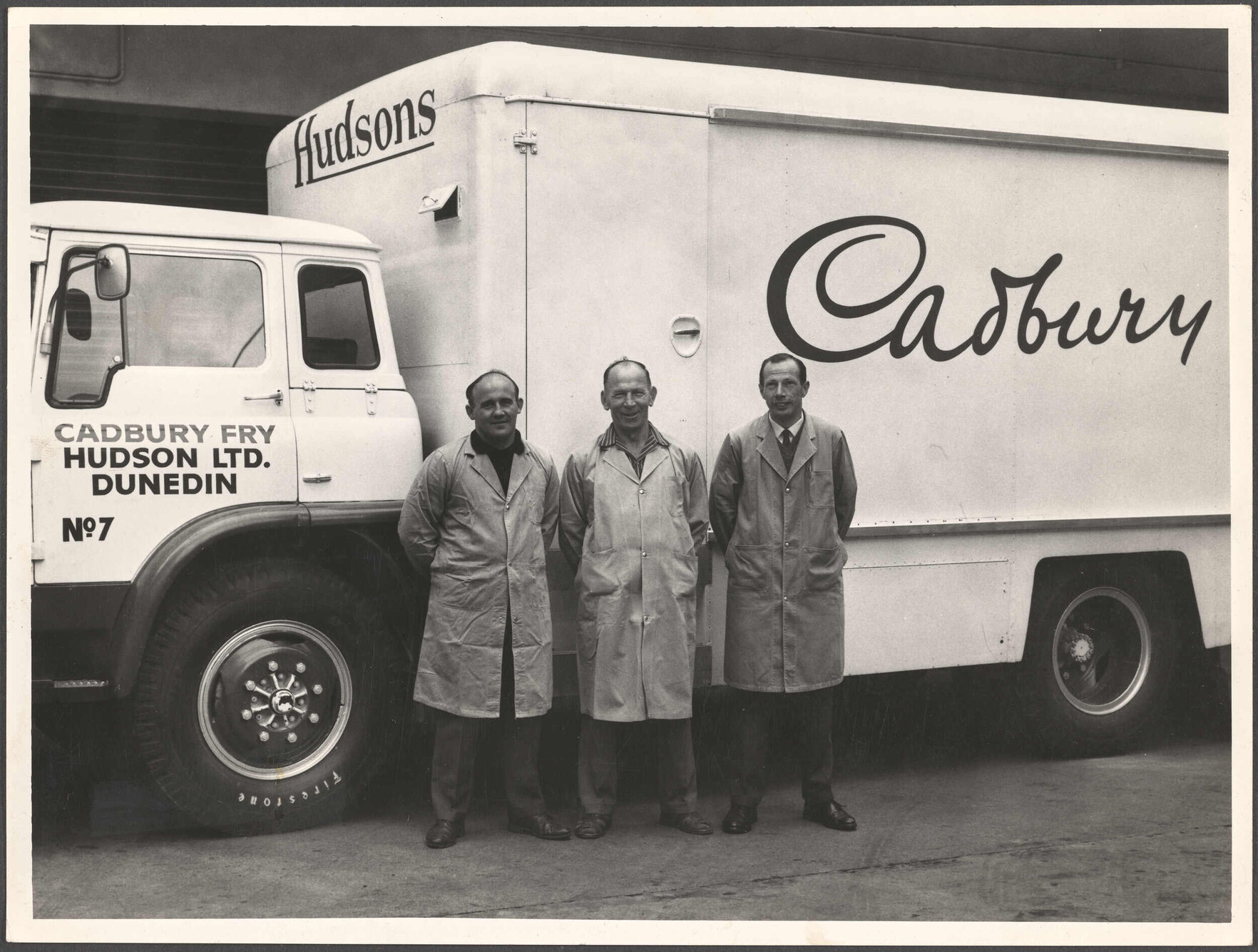 Drivers with Cadbury Fry Hudson No. 7 truck