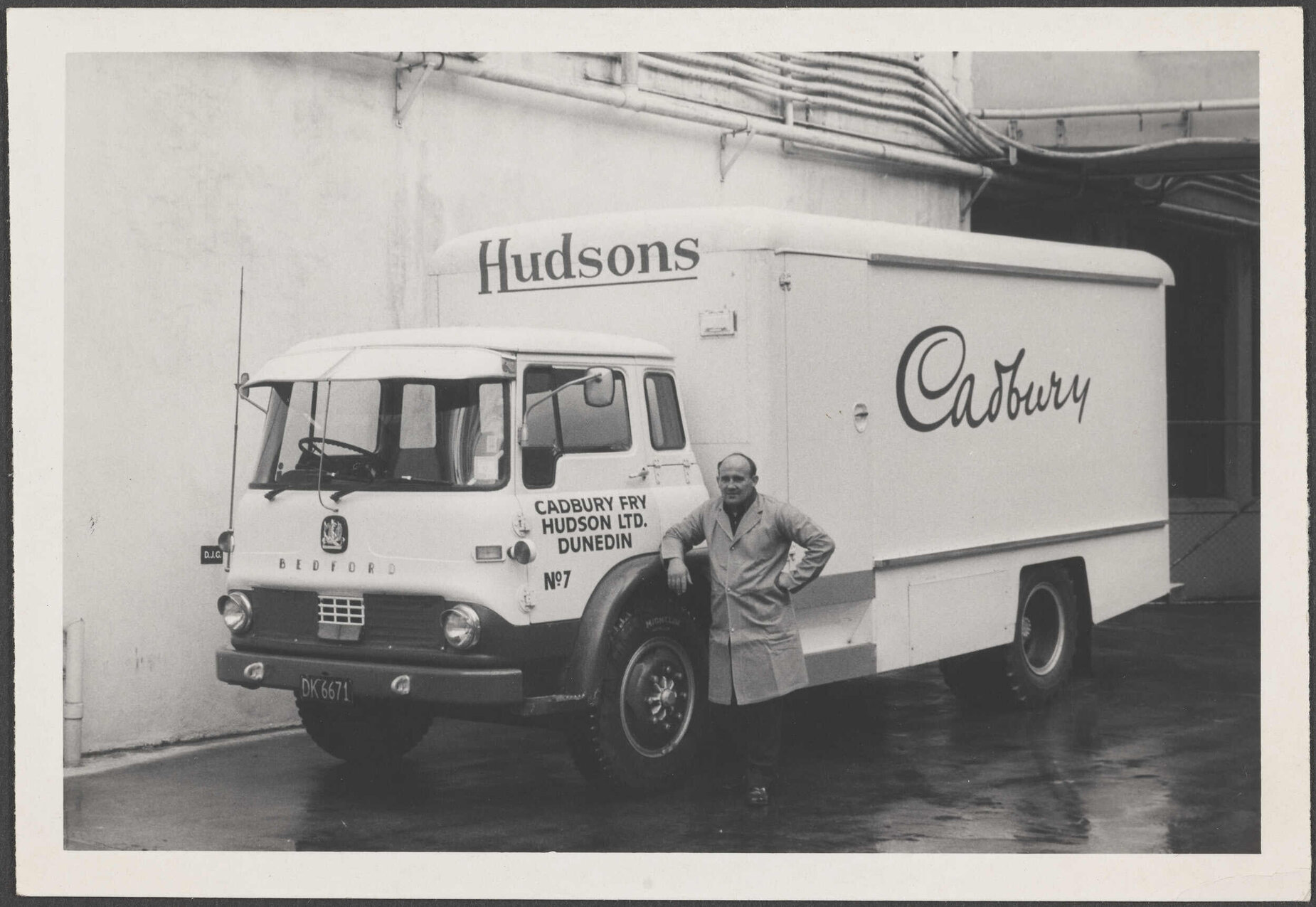 Cadbury Fry Hudson Bedford truck with driver Les Gough