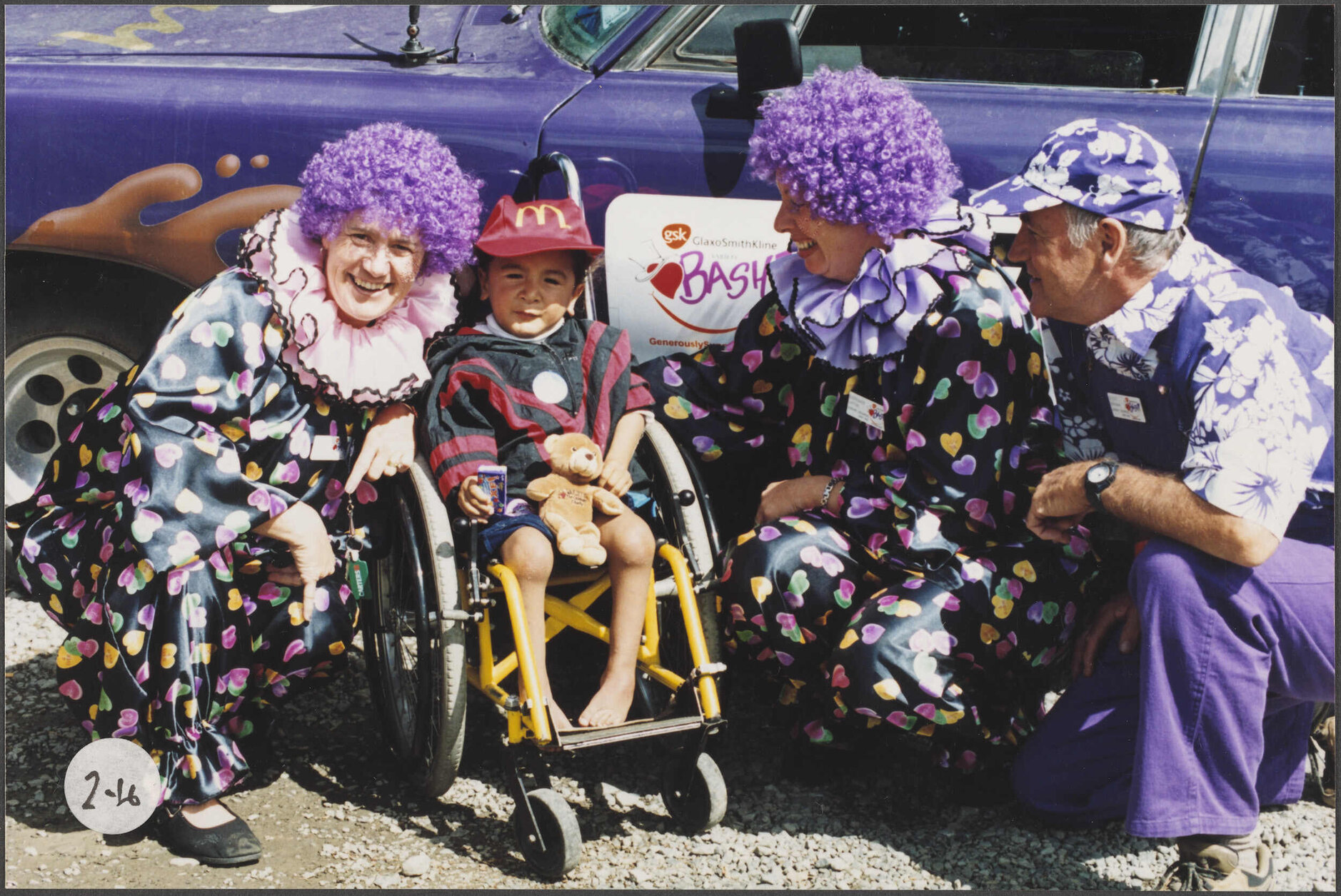 Cadbury group and boy, Variety Bash road trip