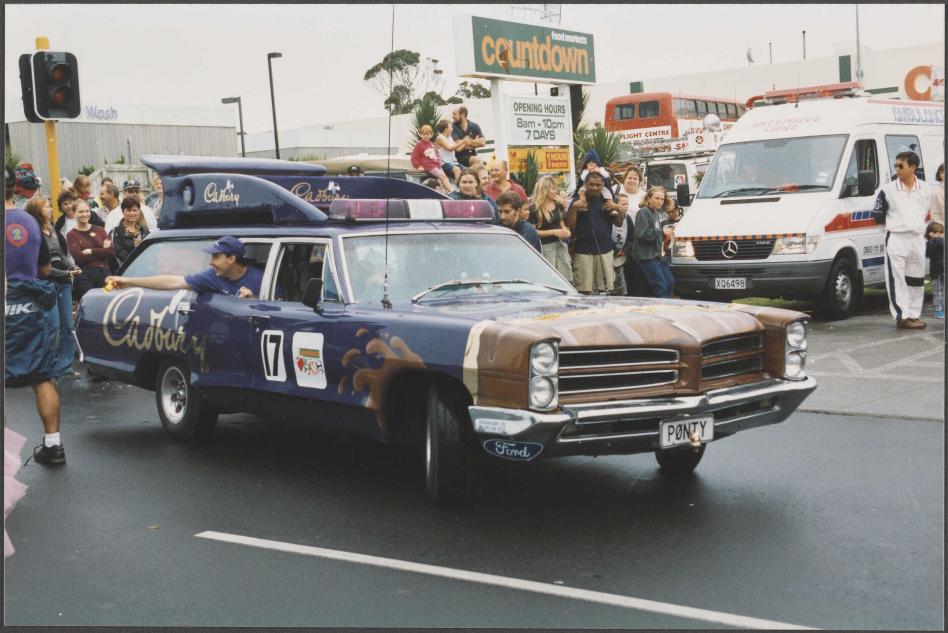 Cadbury team Pontiac car, Variety Bash road trip