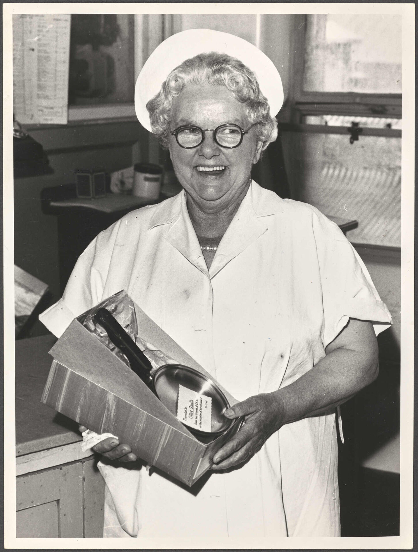 Olive Smith on her retirement from Cadbury Fry Hudson