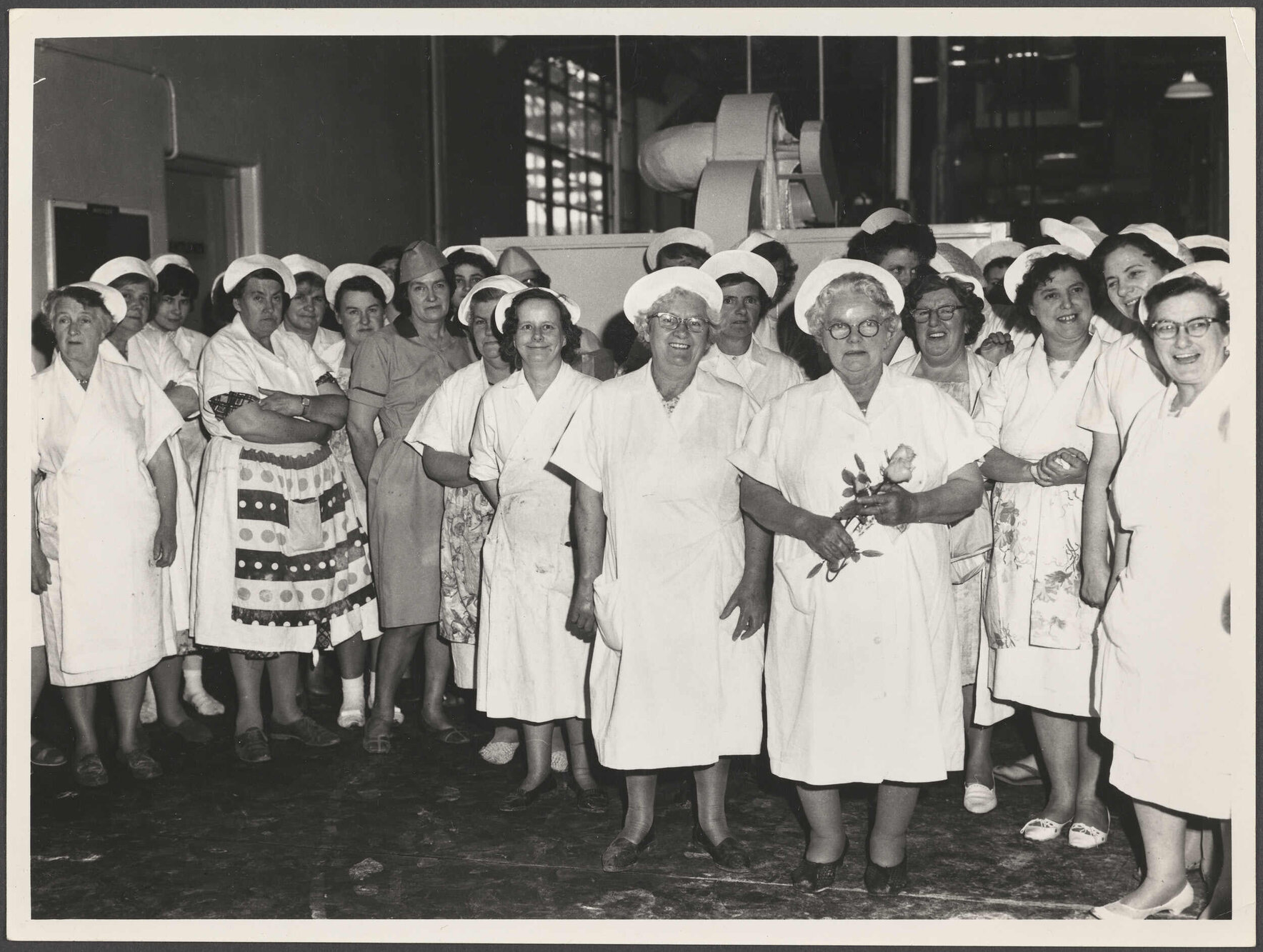 Staff group with Olive Smith on her retirement from Cadbury Fry Hudson