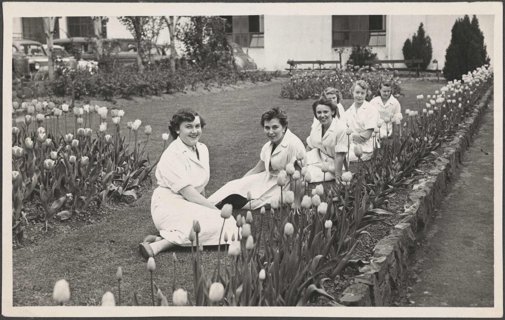 Women factory workers in Cadbury Fry Hudson garden